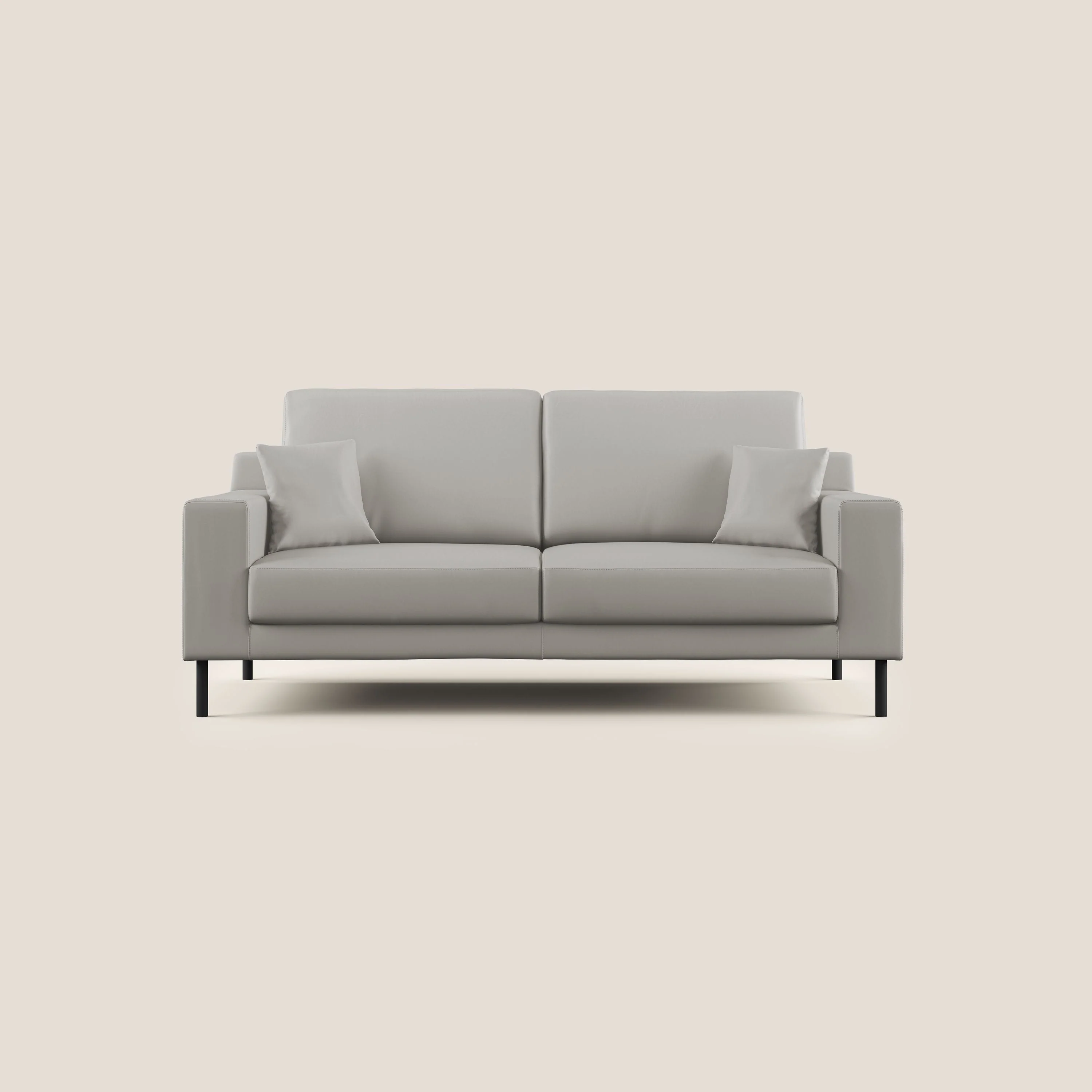 Uranio canapé linéaire moderne en simili cuir imperméable T04 gris clair