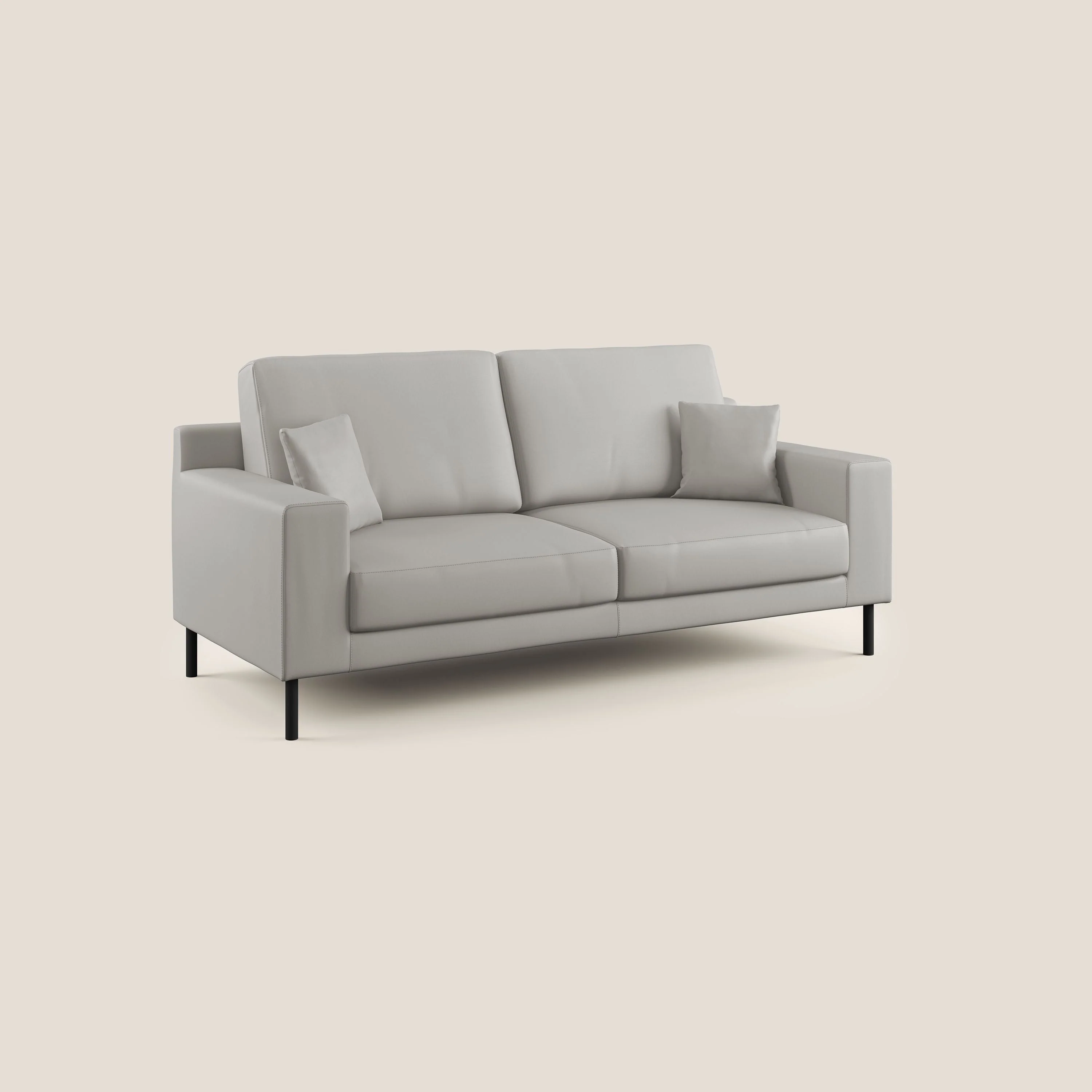 Uranio canapé linéaire moderne en simili cuir imperméable T04 gris clair - Image 2