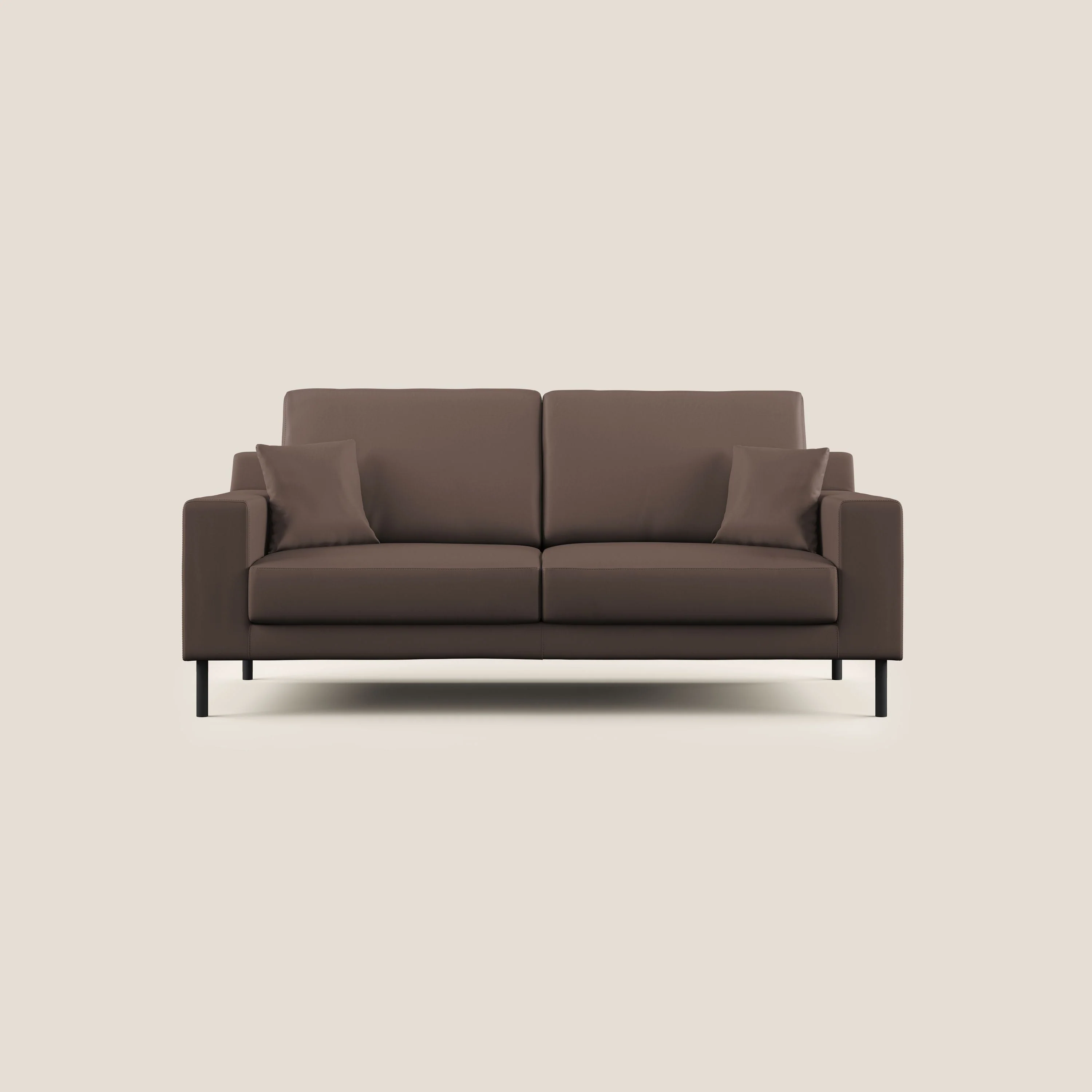 Uranio canapé linéaire moderne en simili cuir imperméable T04 marron