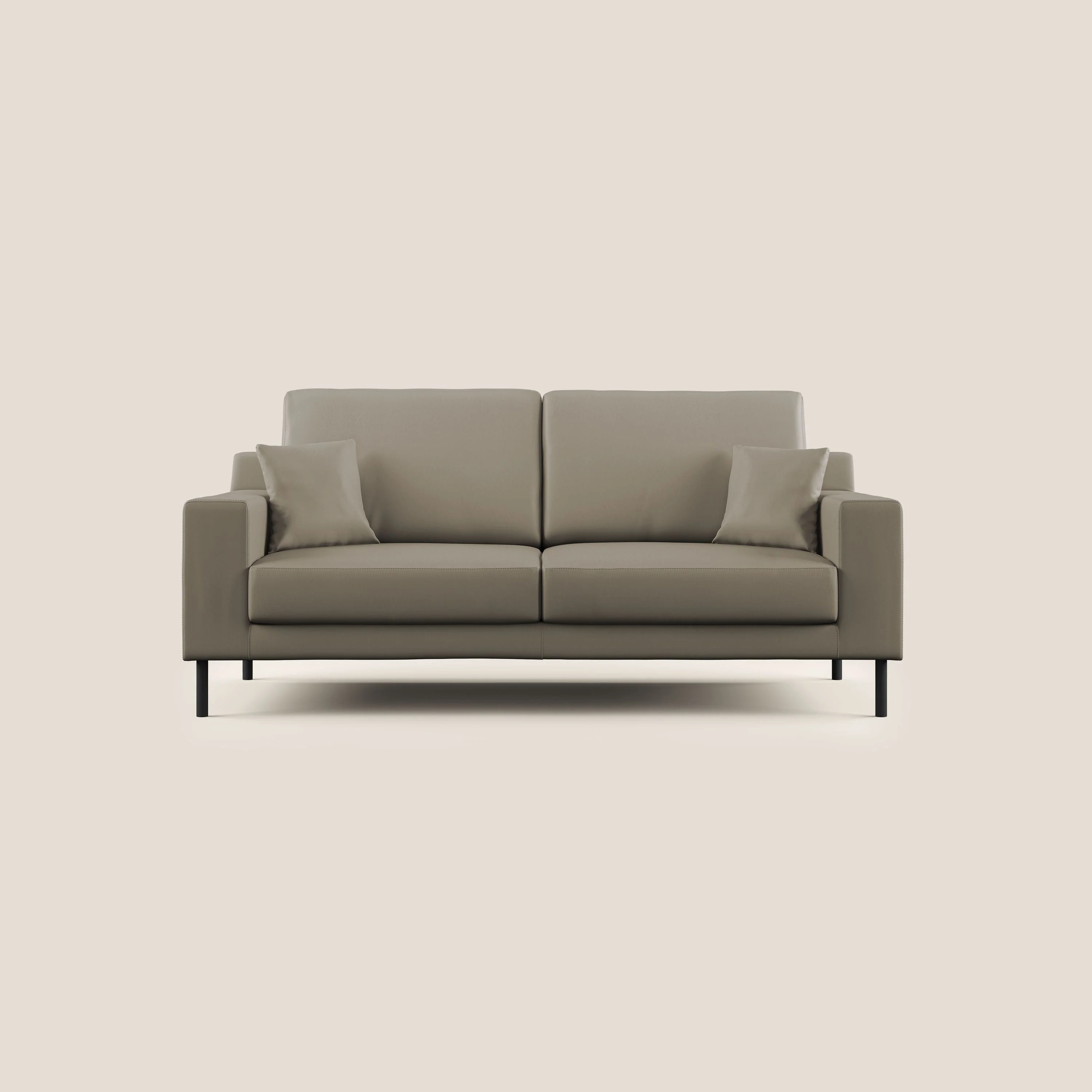 Uranio canapé linéaire moderne en simili cuir imperméable T04 taupe