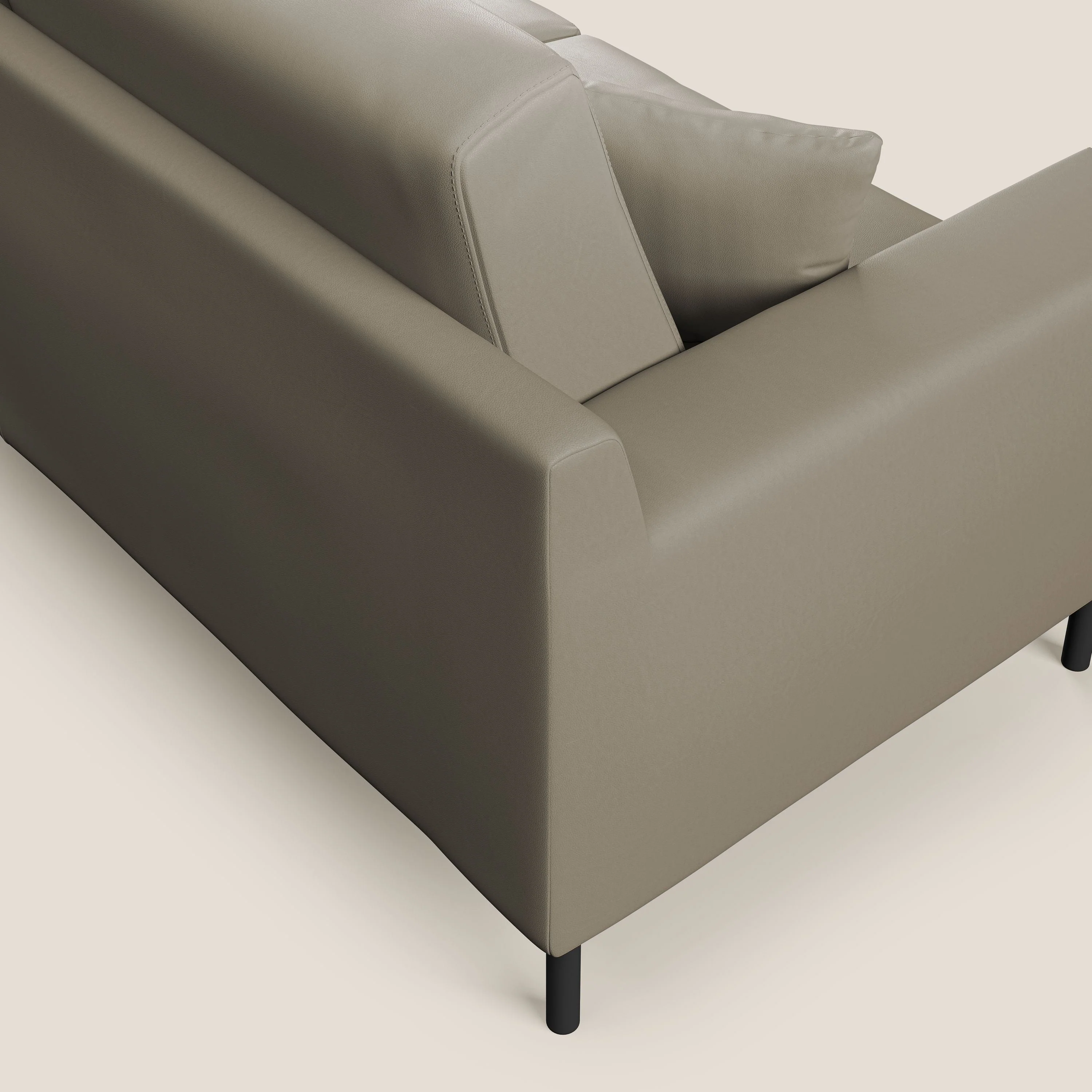 Uranio canapé linéaire moderne en simili cuir imperméable T04 taupe - Image 4