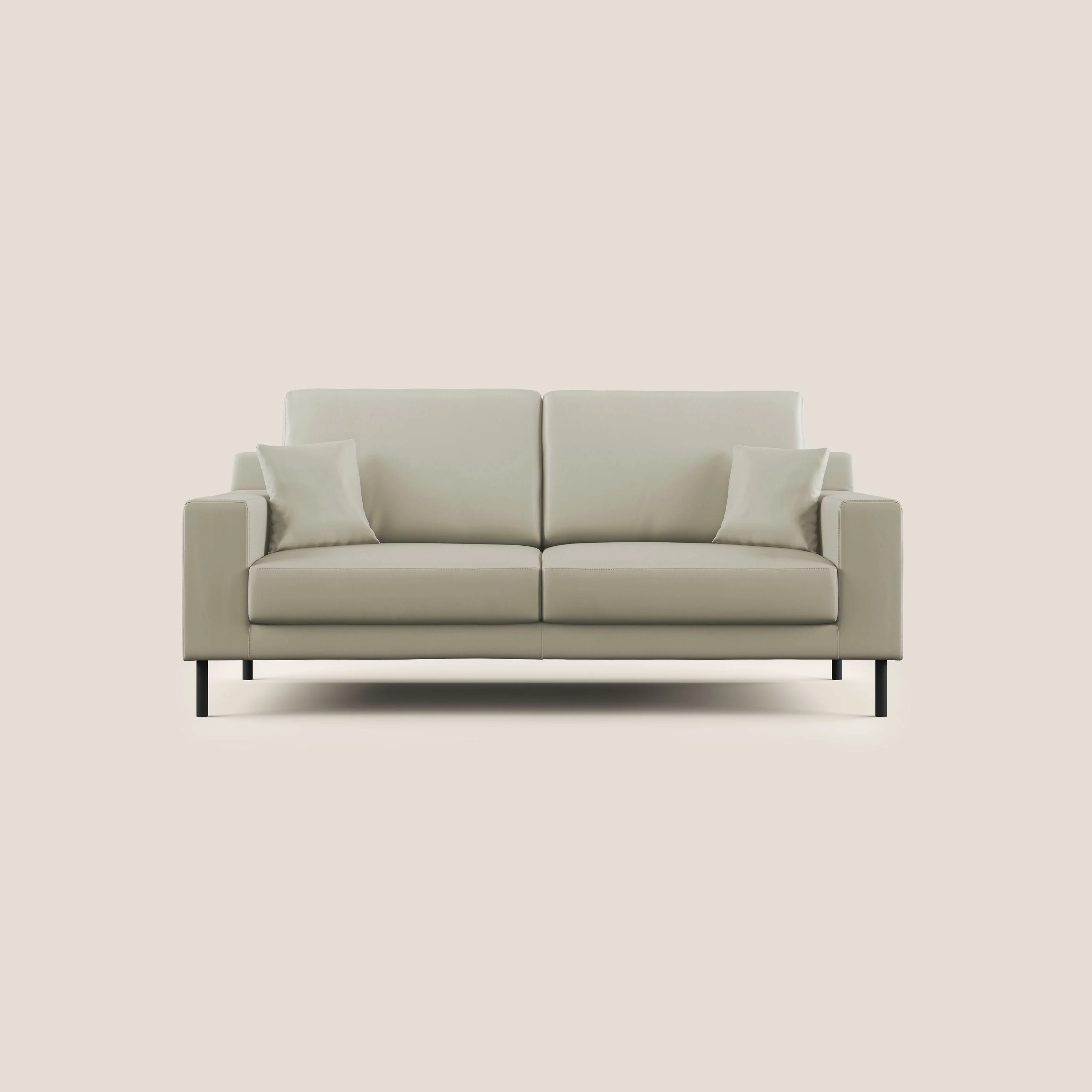 Uranio canapé linéaire moderne en simili cuir imperméable T04 Taupe tortora