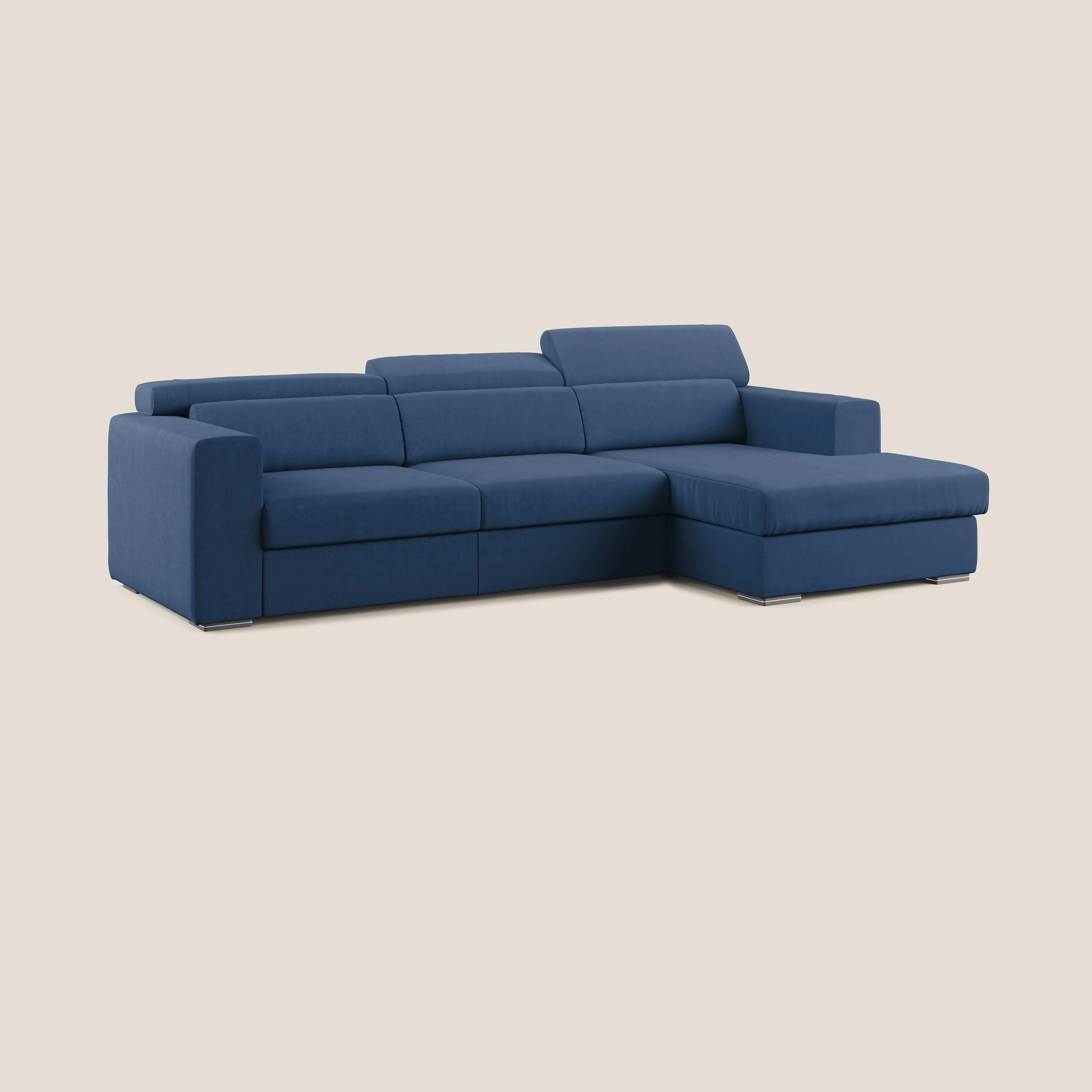Vegas canapé d'angle avec têtières inclinables en microfibre imperméable T11 bleu - Image 2