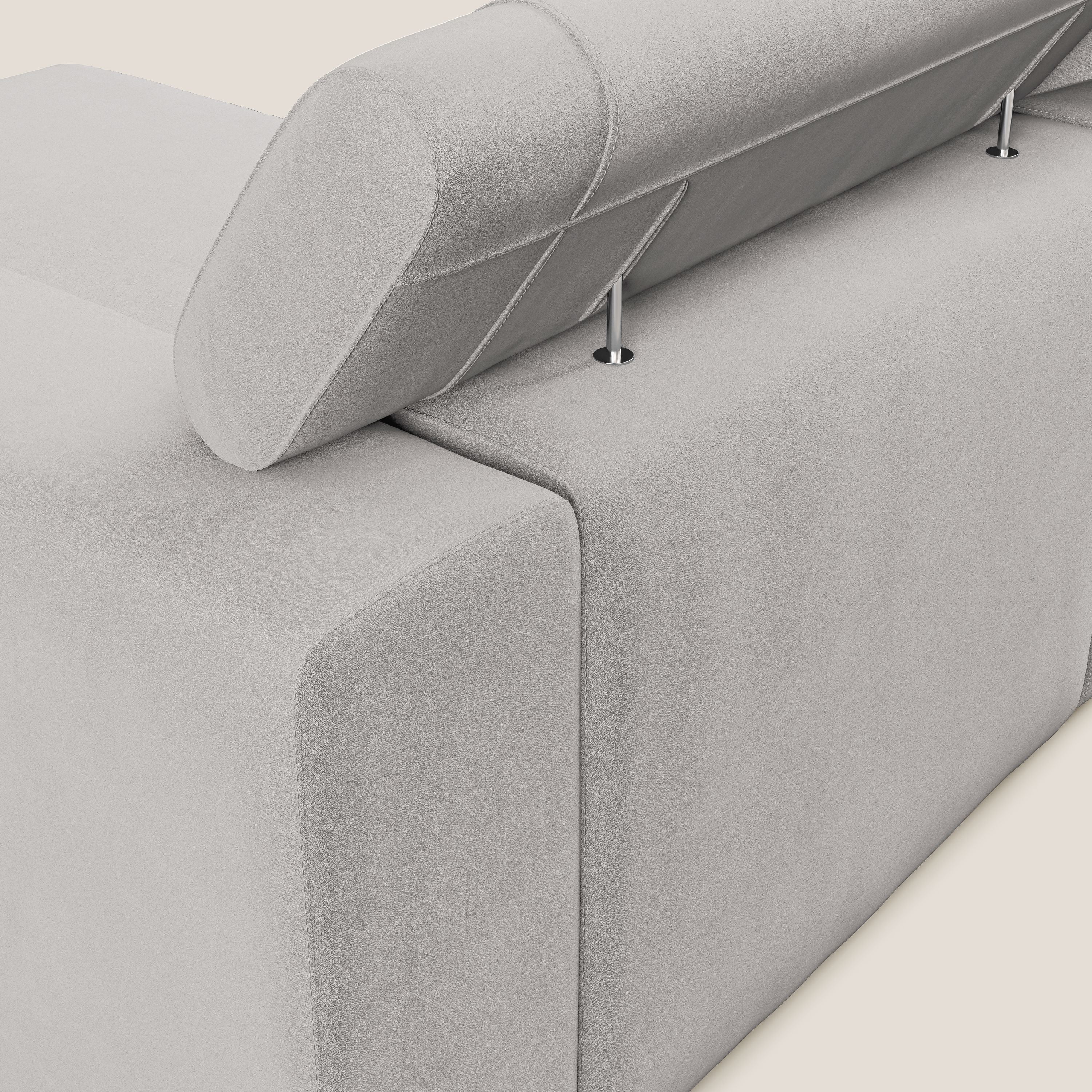 Vegas canapé d'angle avec têtières inclinables en microfibre imperméable T11 gris clair - Image 6