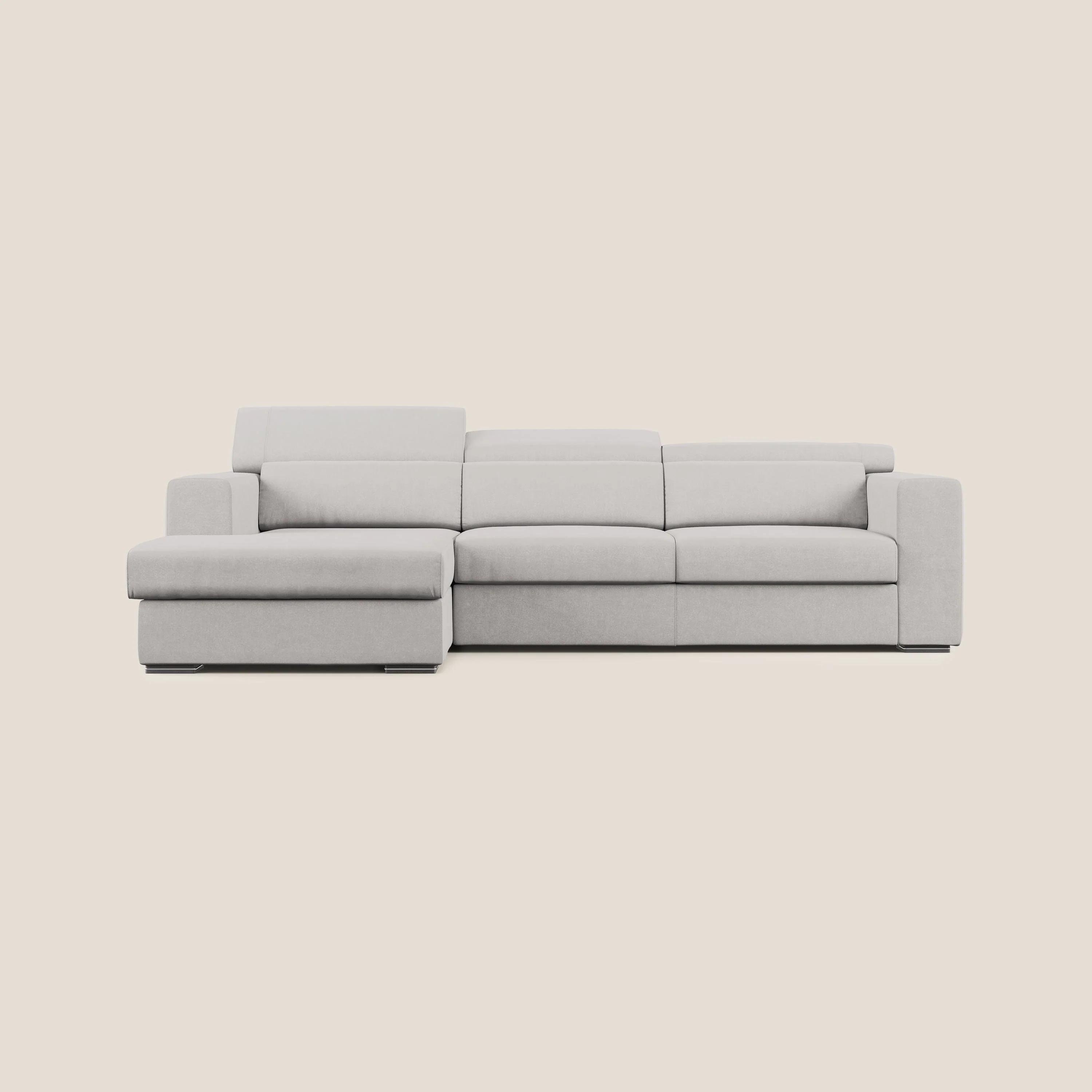 Vegas canapé d'angle avec têtières inclinables en microfibre imperméable T11 gris clair - Image 8