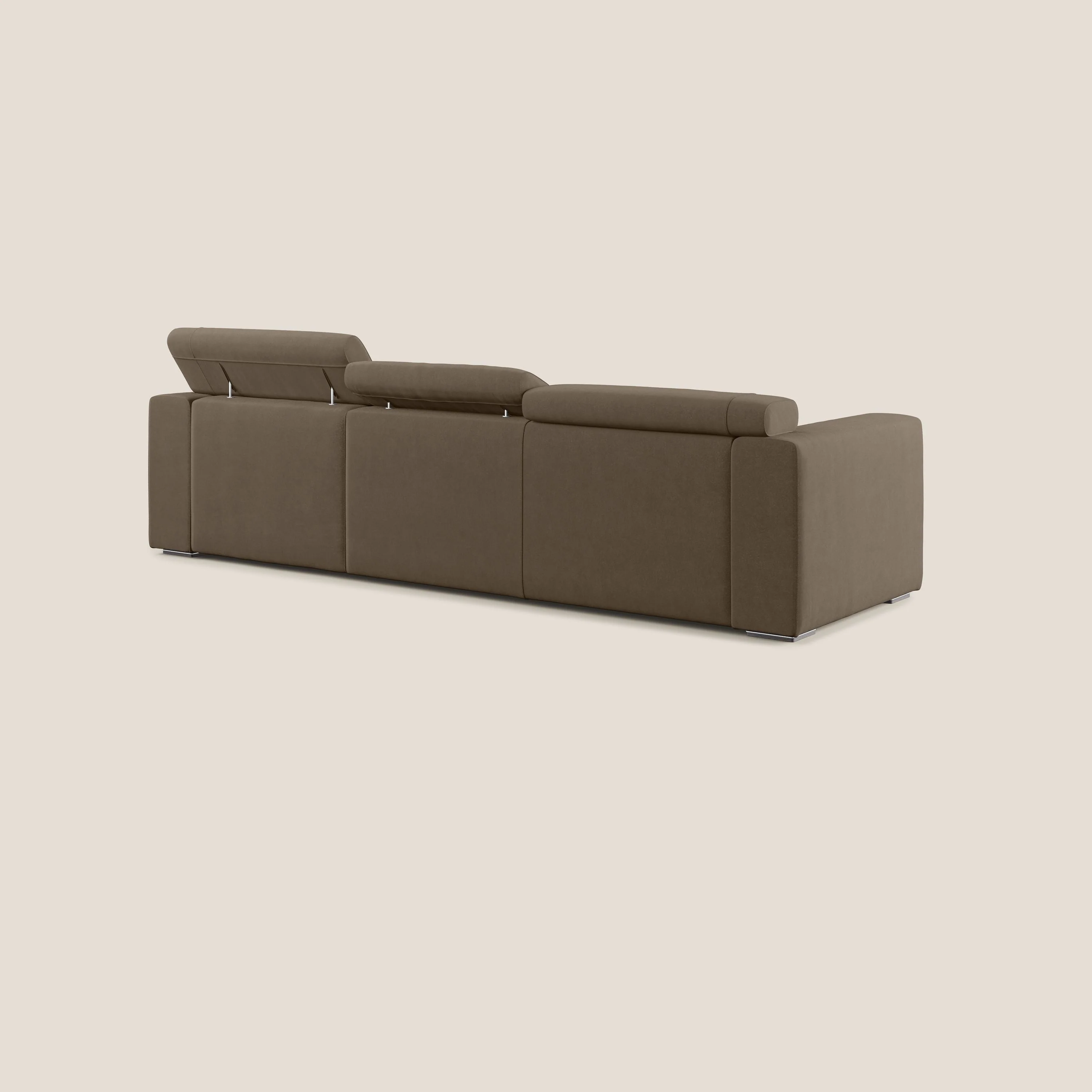 Vegas canapé d'angle avec têtières inclinables en microfibre imperméable T11 marron - Image 4