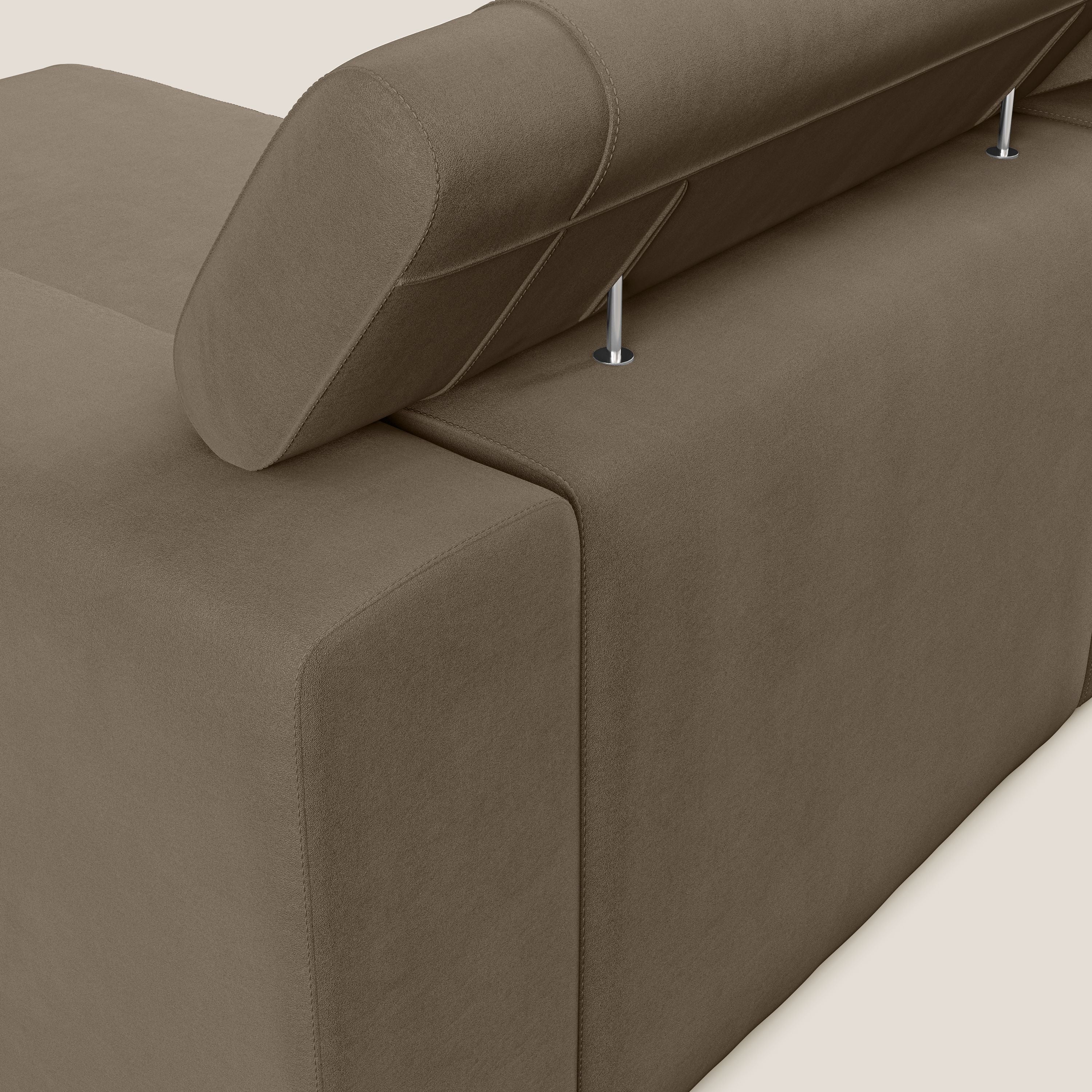 Vegas canapé d'angle avec têtières inclinables en microfibre imperméable T11 marron - Image 6