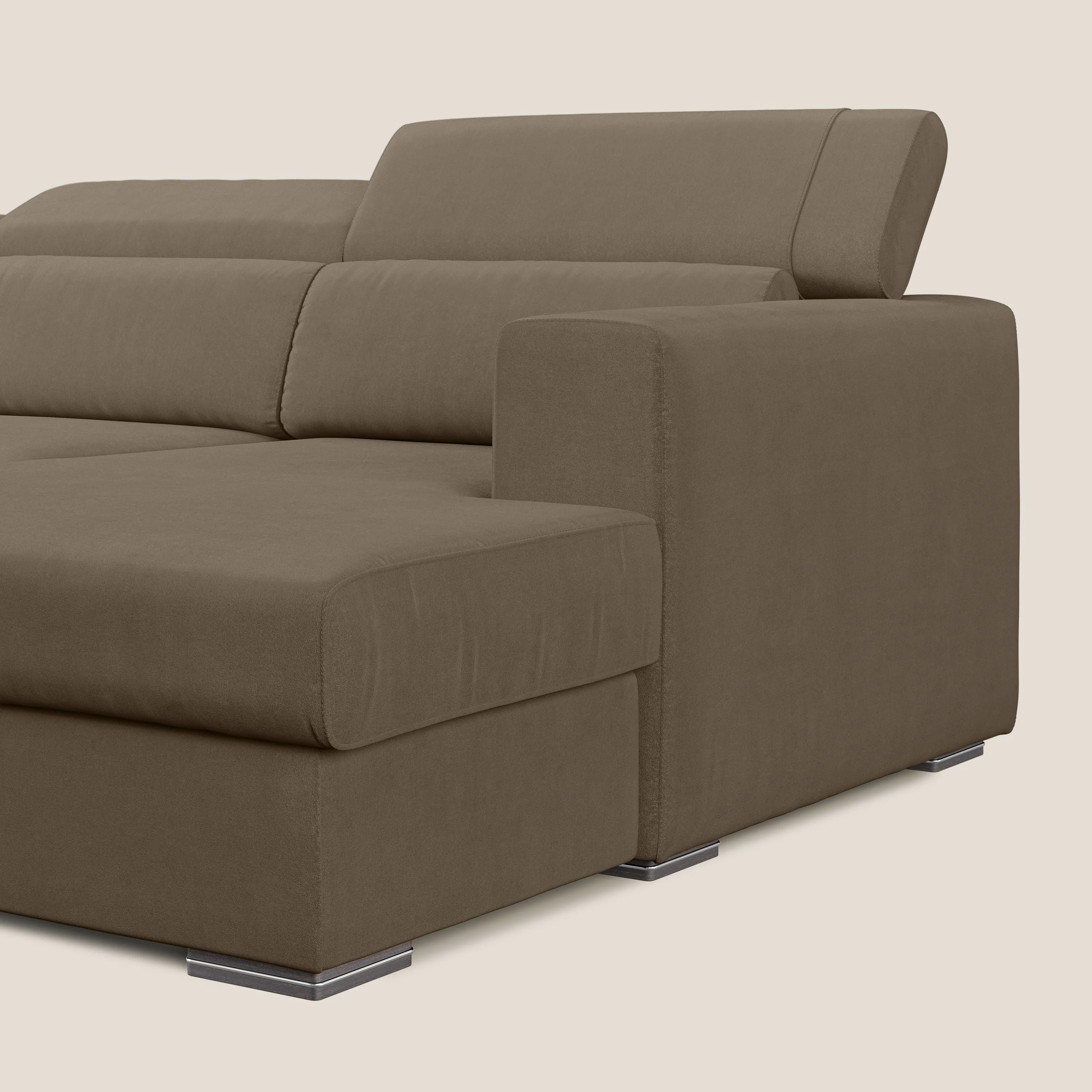 Vegas canapé d'angle avec têtières inclinables en microfibre imperméable T11 marron - Image 7
