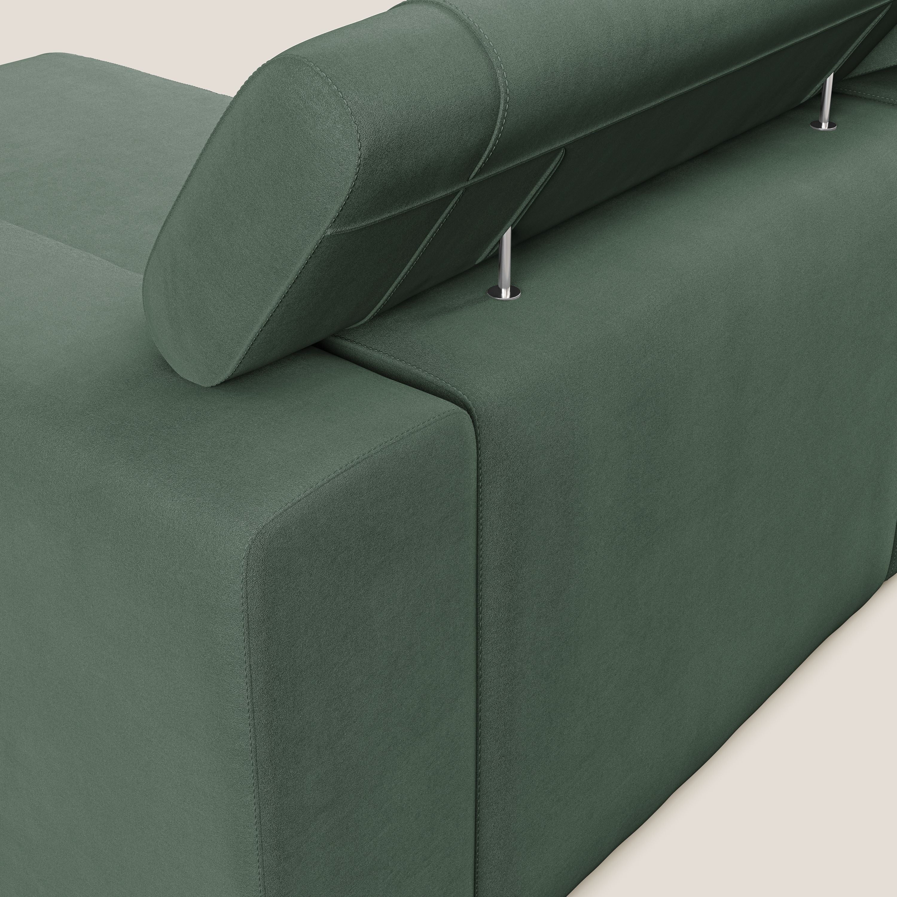 Vegas canapé d'angle avec têtières inclinables en microfibre imperméable T11 vert - Image 6