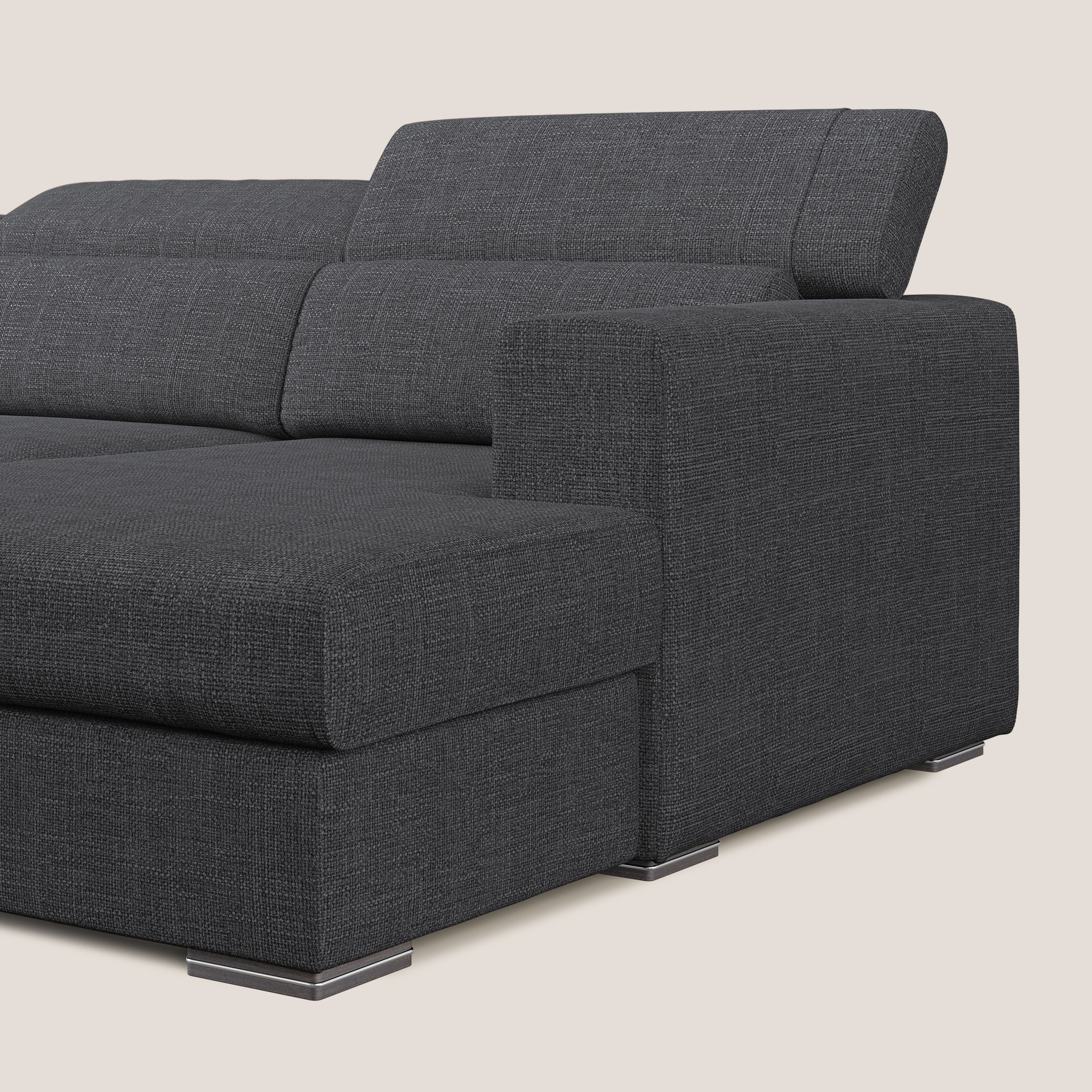 Vegas canapé d'angle avec têtières inclinables  en tissu doux imperméable T06 anthracite - Image 8
