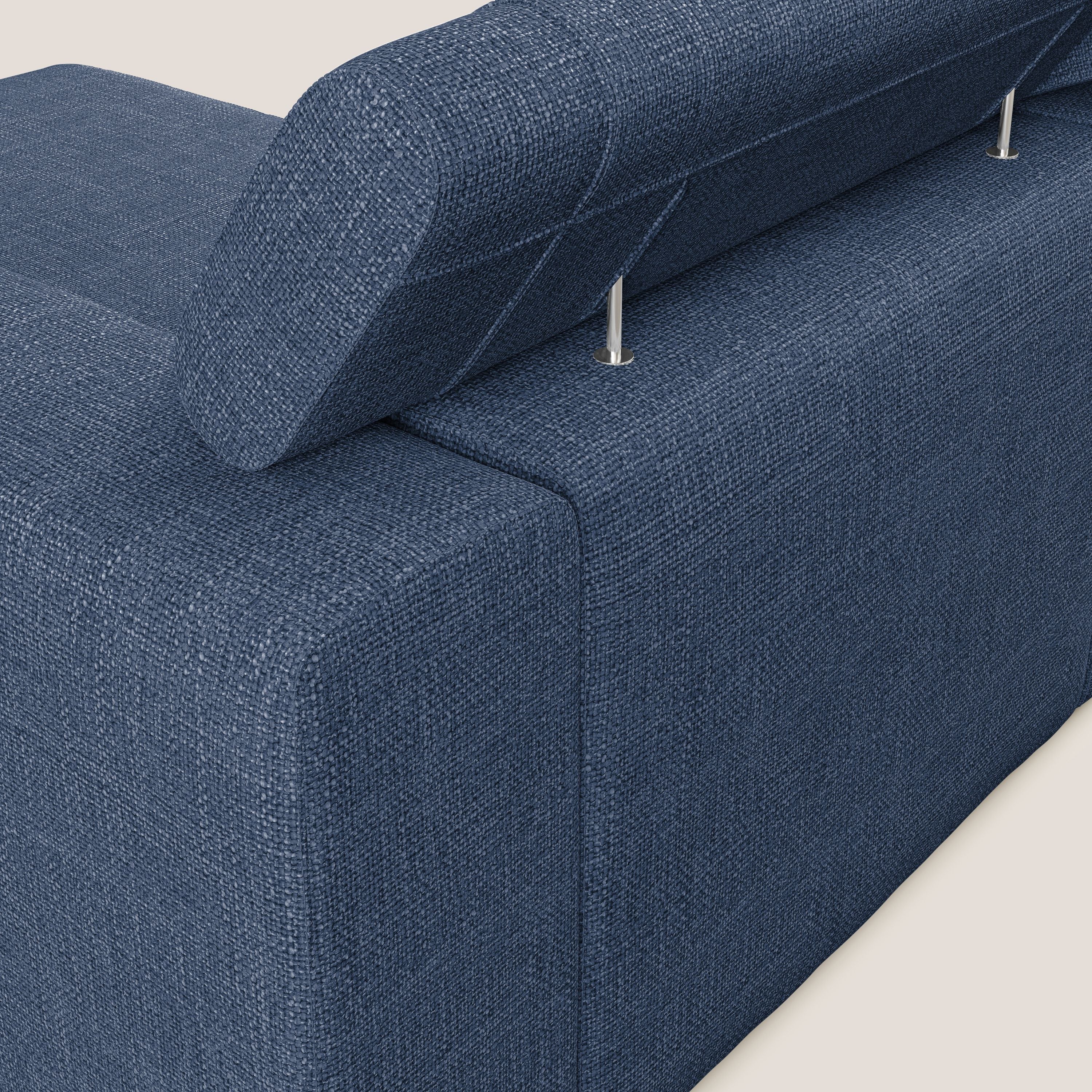Vegas canapé d'angle avec têtières inclinables  en tissu doux imperméable T06 bleu - Image 6