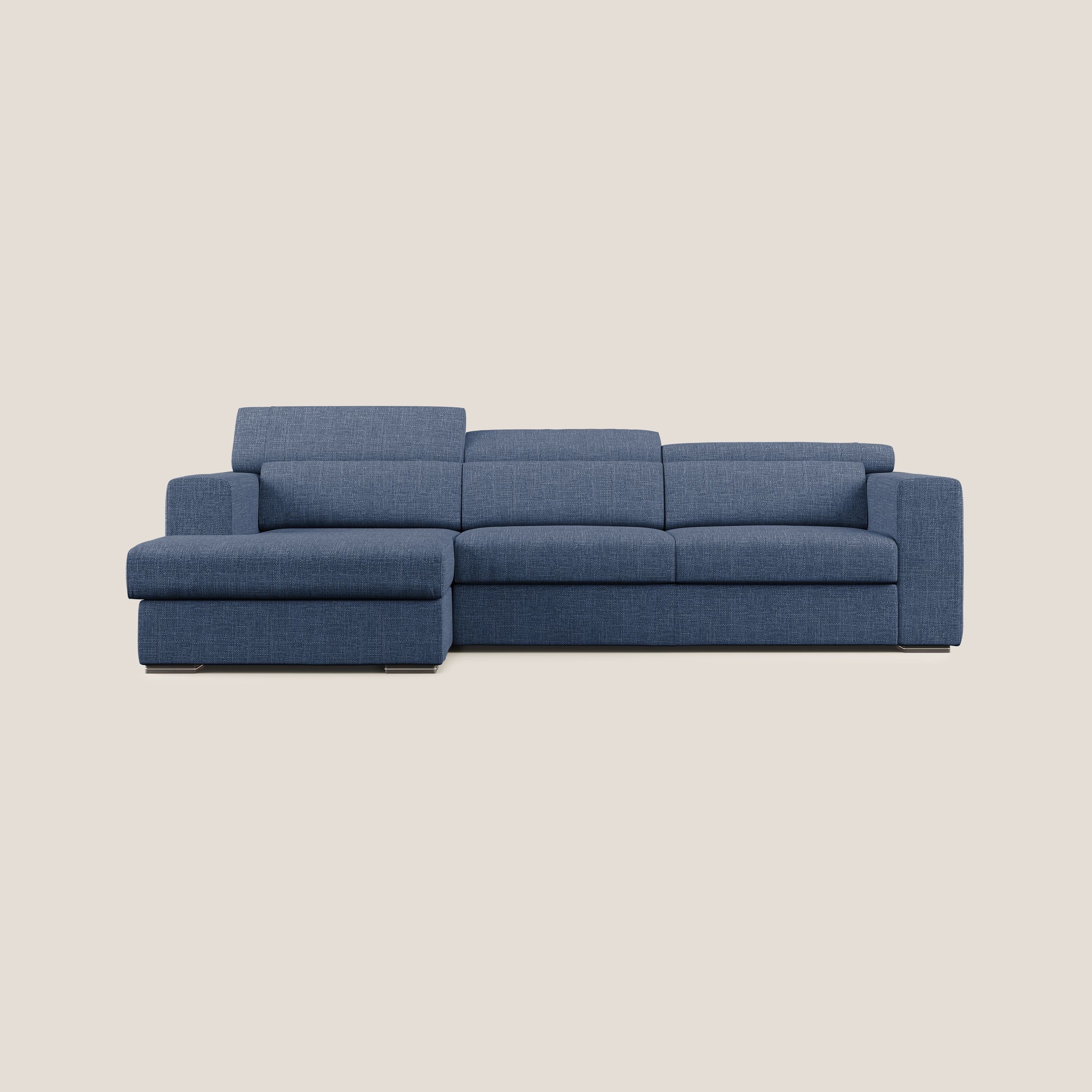 Vegas canapé d'angle avec têtières inclinables  en tissu doux imperméable T06 bleu - Image 8