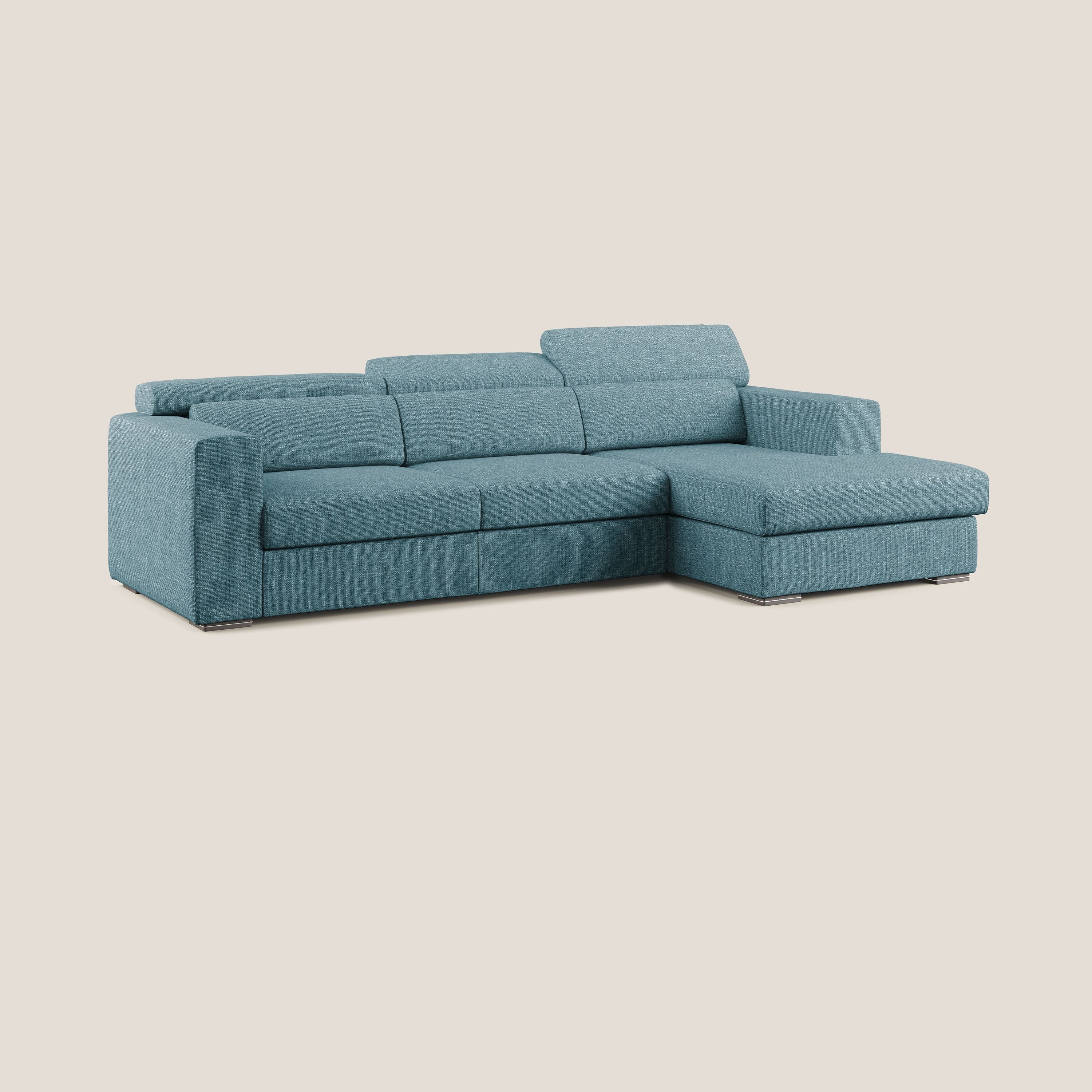 Vegas canapé d'angle avec têtières inclinables en tissu doux imperméable T06 bleu ciel - Image 2