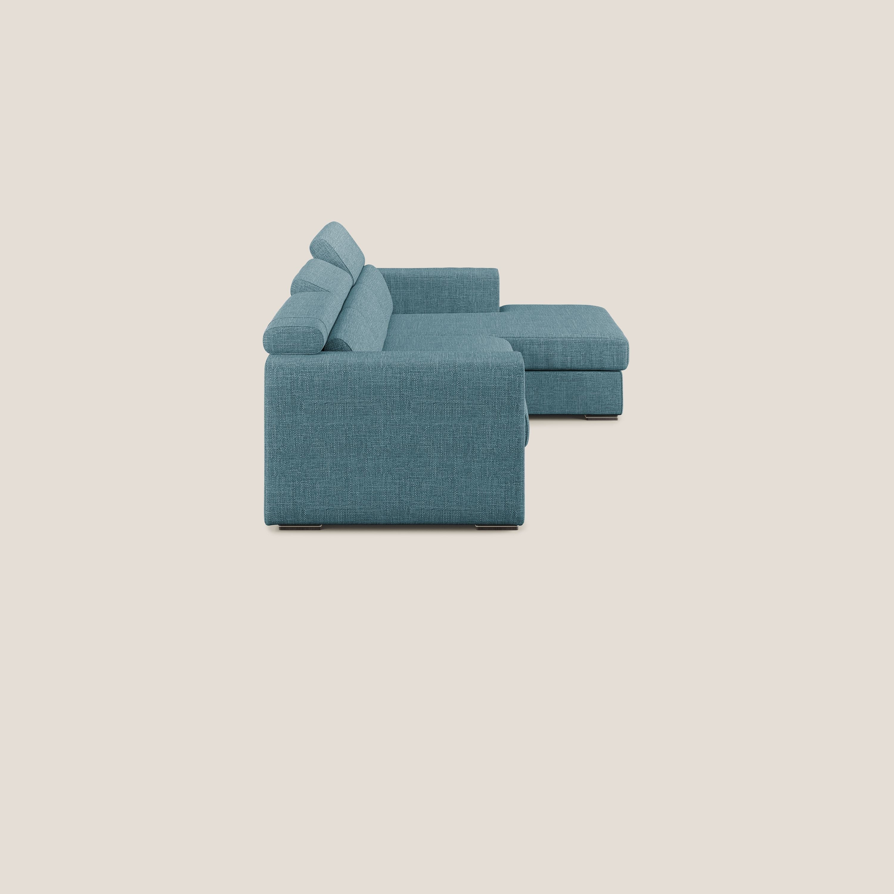 Vegas canapé d'angle avec têtières inclinables en tissu doux imperméable T06 bleu ciel - Image 3