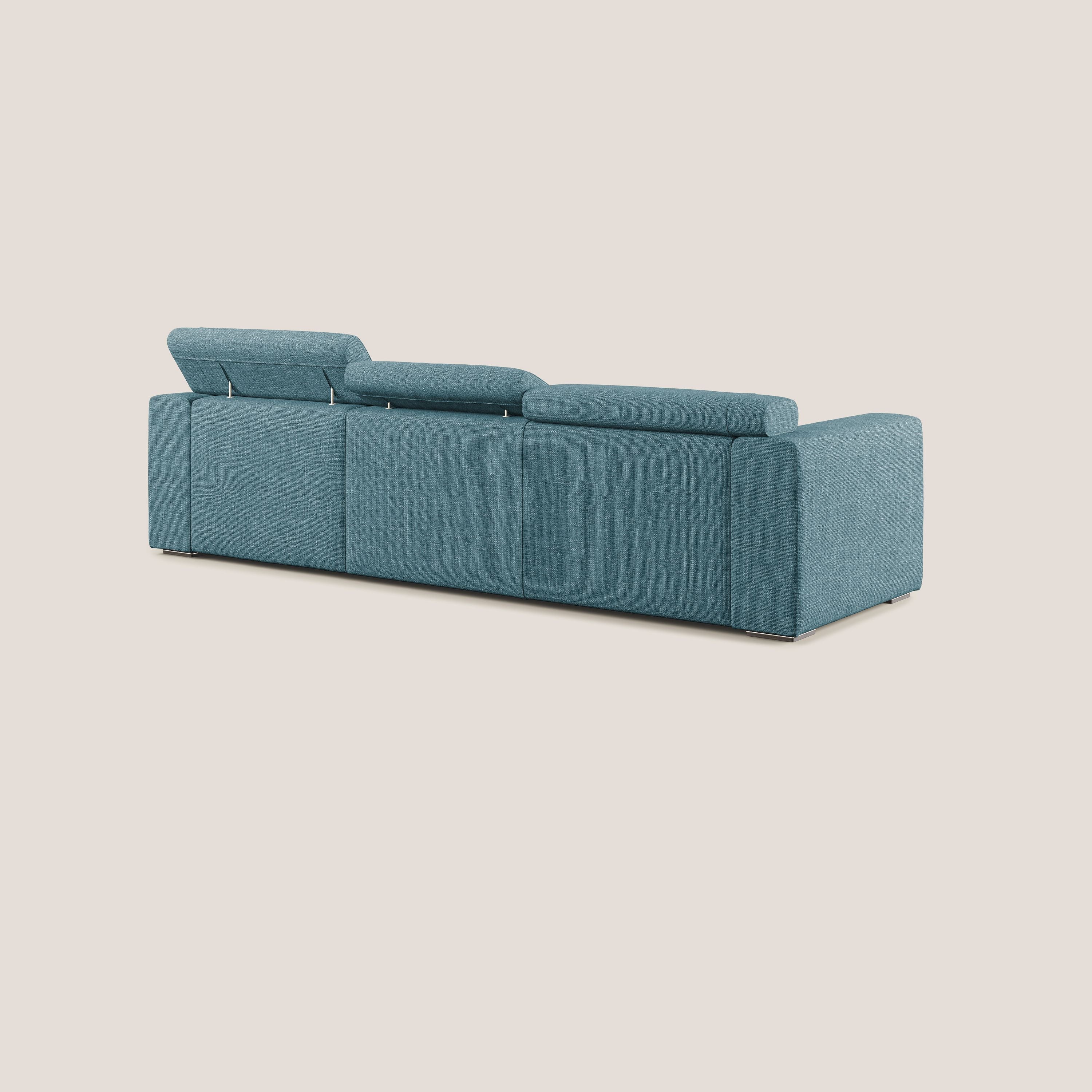 Vegas canapé d'angle avec têtières inclinables en tissu doux imperméable T06 bleu ciel - Image 4