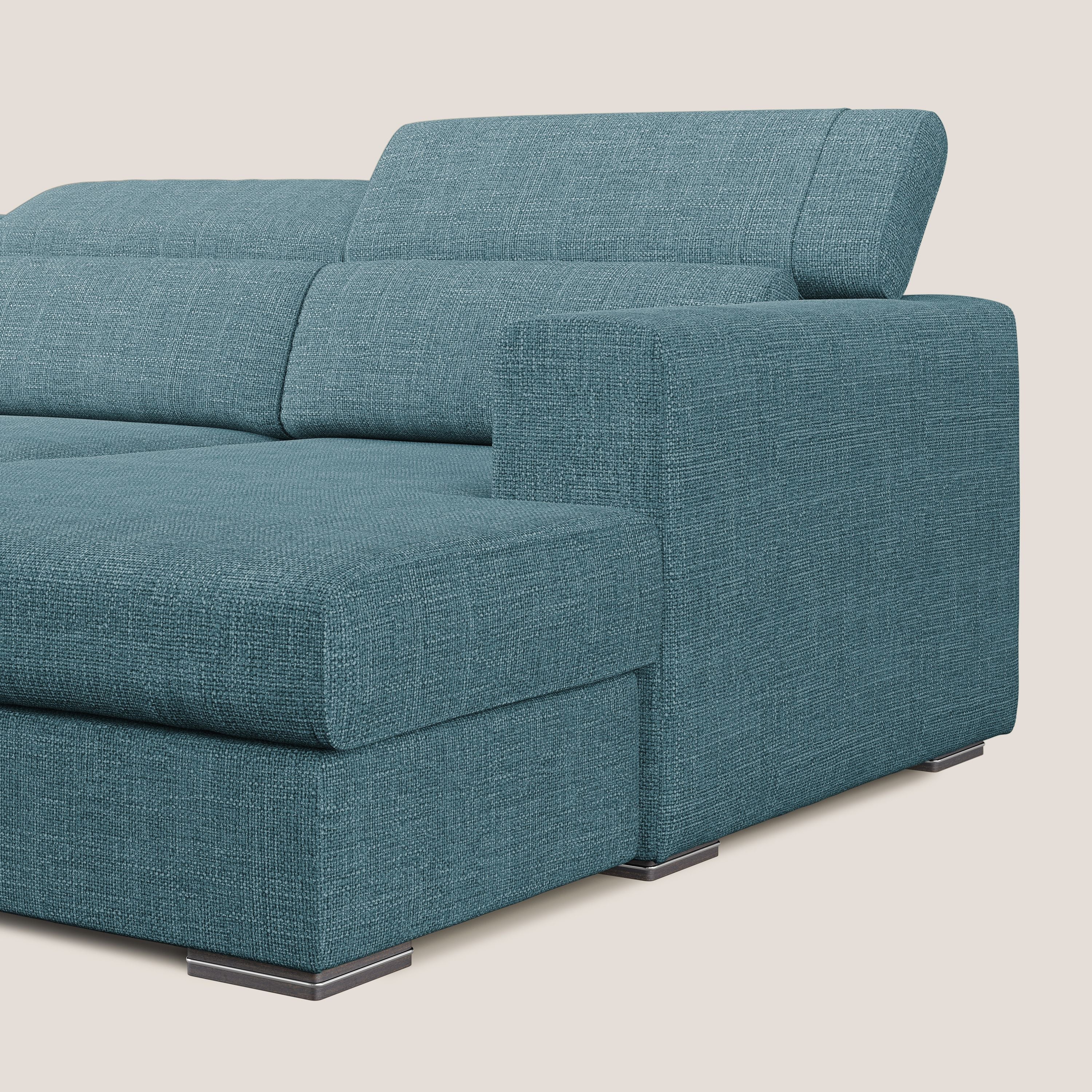 Vegas canapé d'angle avec têtières inclinables en tissu doux imperméable T06 bleu ciel - Image 7