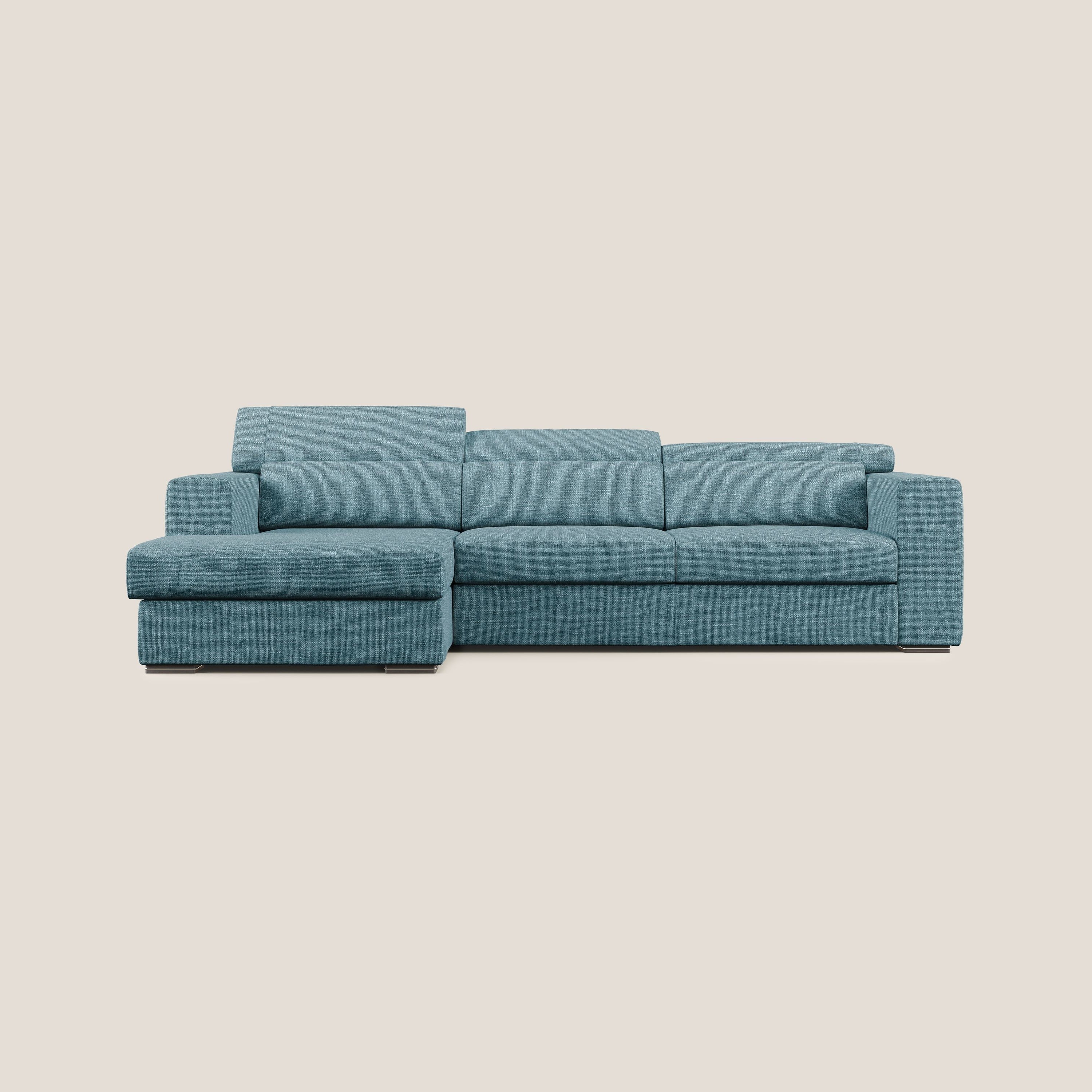 Vegas canapé d'angle avec têtières inclinables en tissu doux imperméable T06 bleu ciel - Image 8