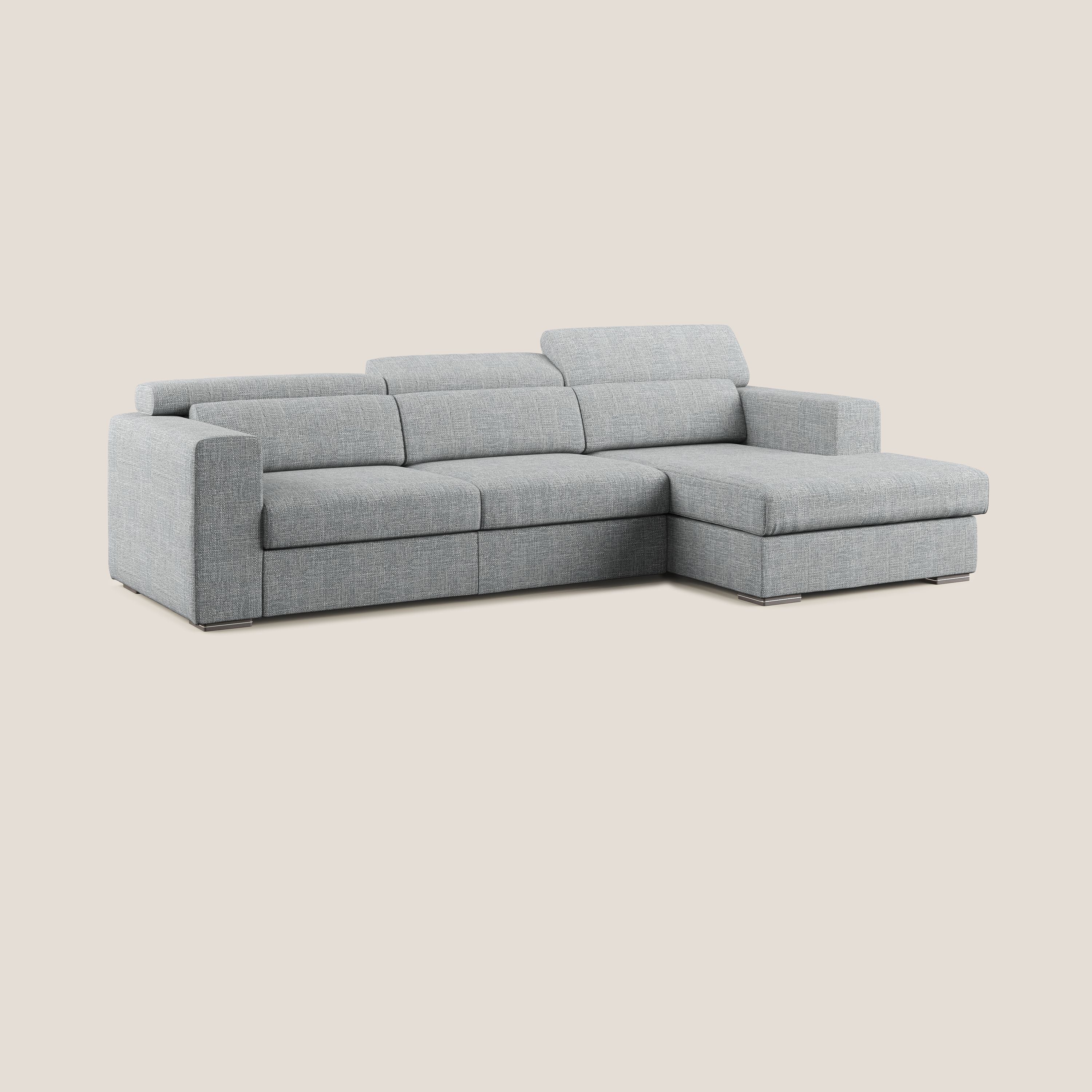 Vegas canapé d'angle avec têtières inclinables  en tissu doux imperméable T06 gris - Image 2