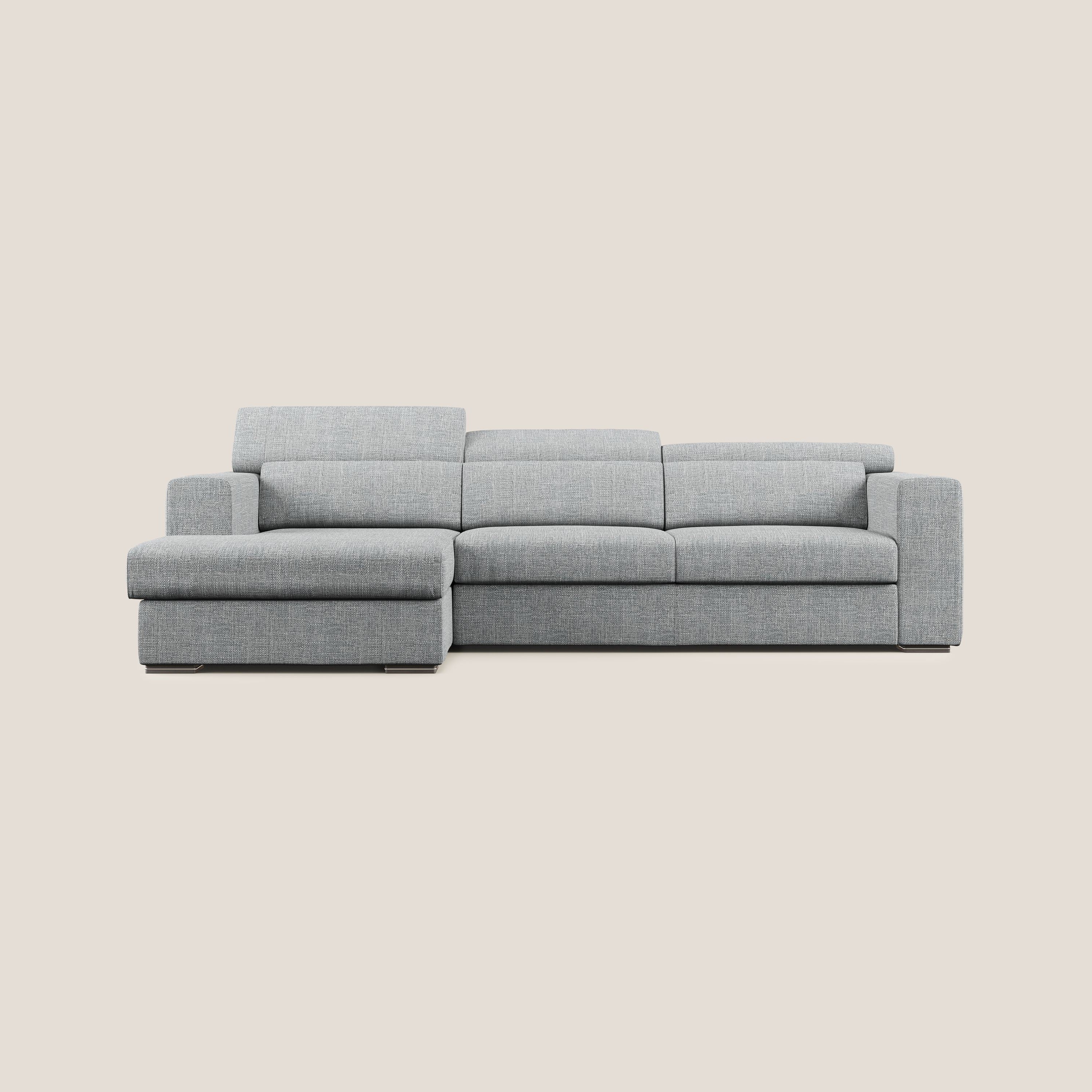 Vegas canapé d'angle avec têtières inclinables  en tissu doux imperméable T06 gris - Image 8