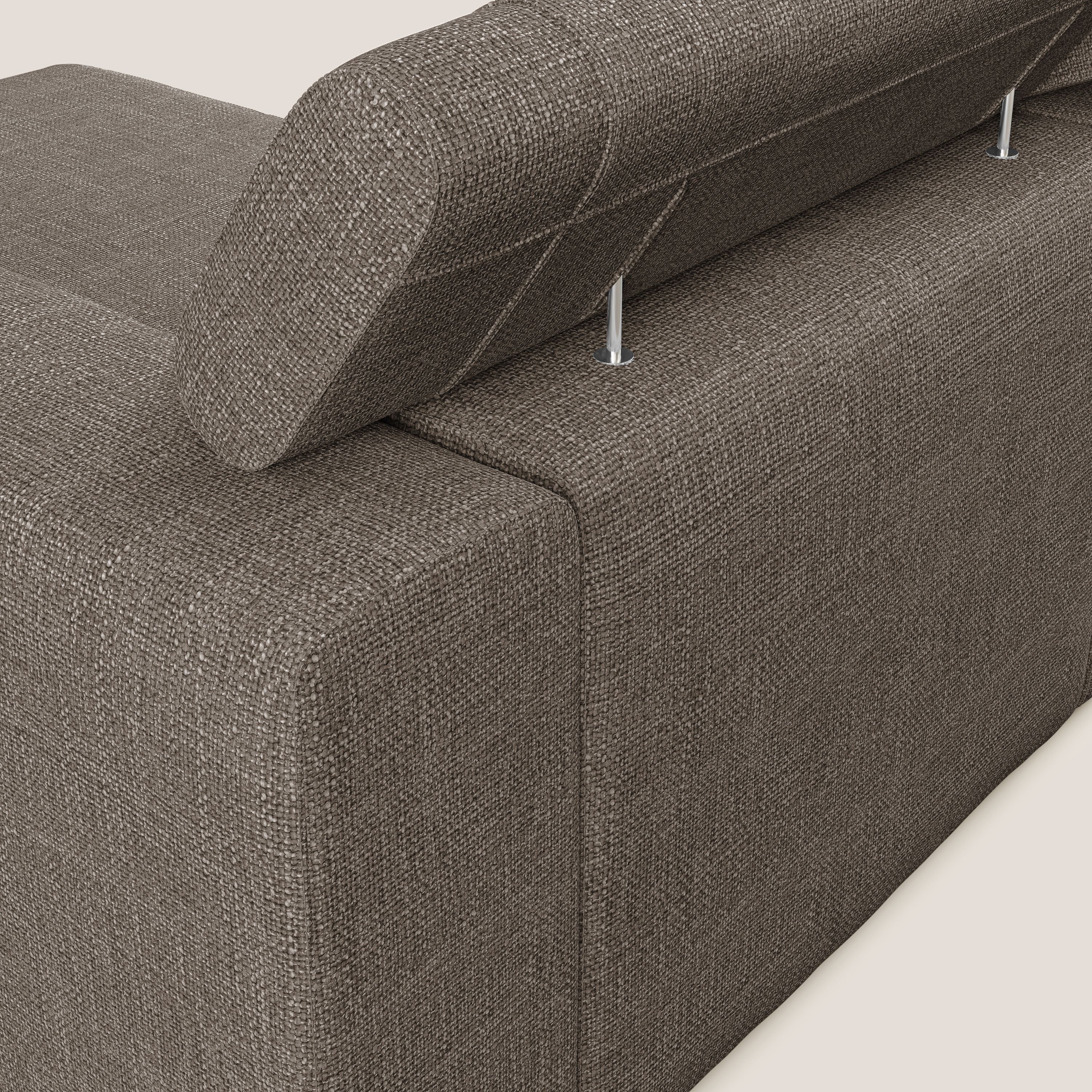 Vegas canapé d'angle avec têtières inclinables  en tissu doux imperméable T06 marron - Image 6