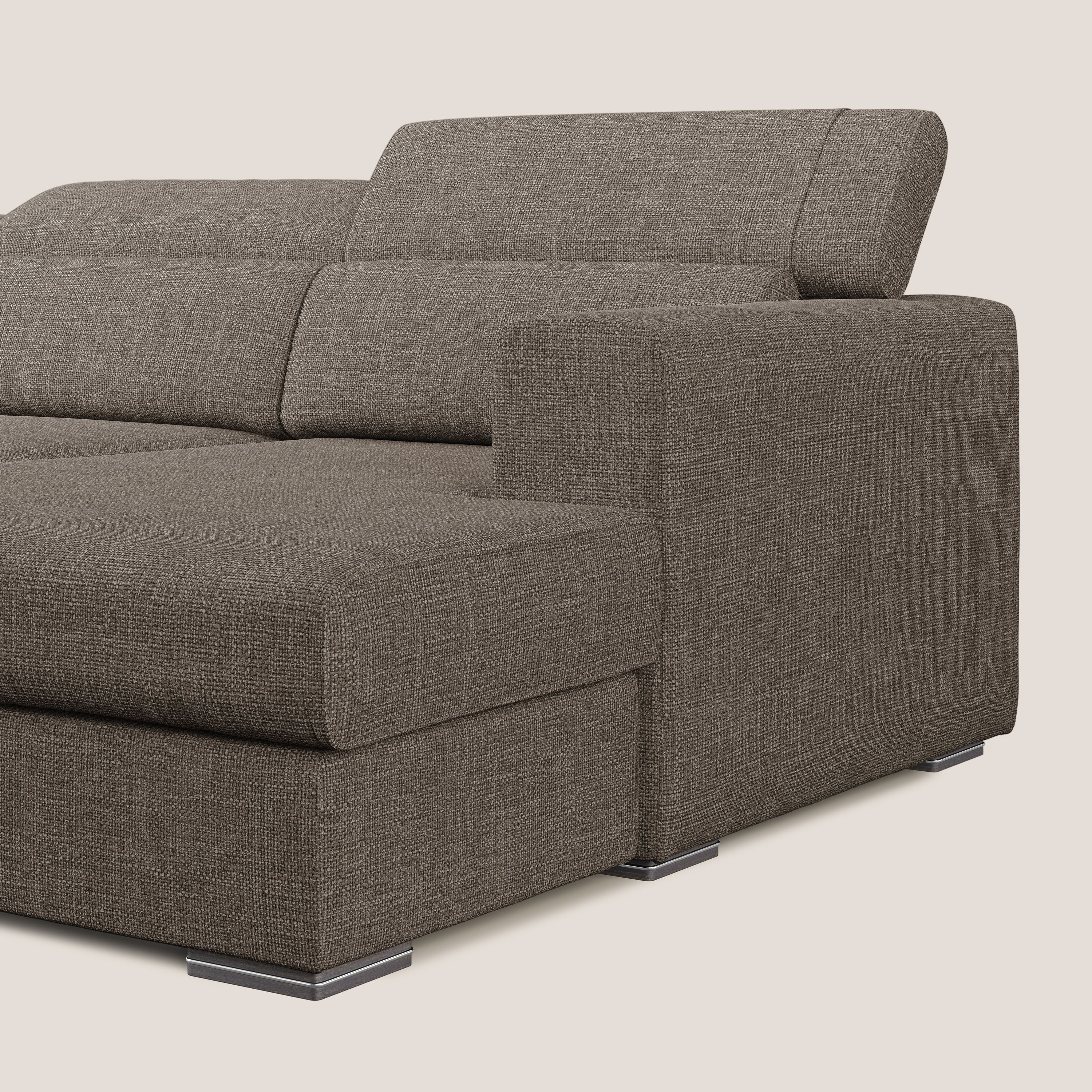 Vegas canapé d'angle avec têtières inclinables  en tissu doux imperméable T06 marron - Image 7