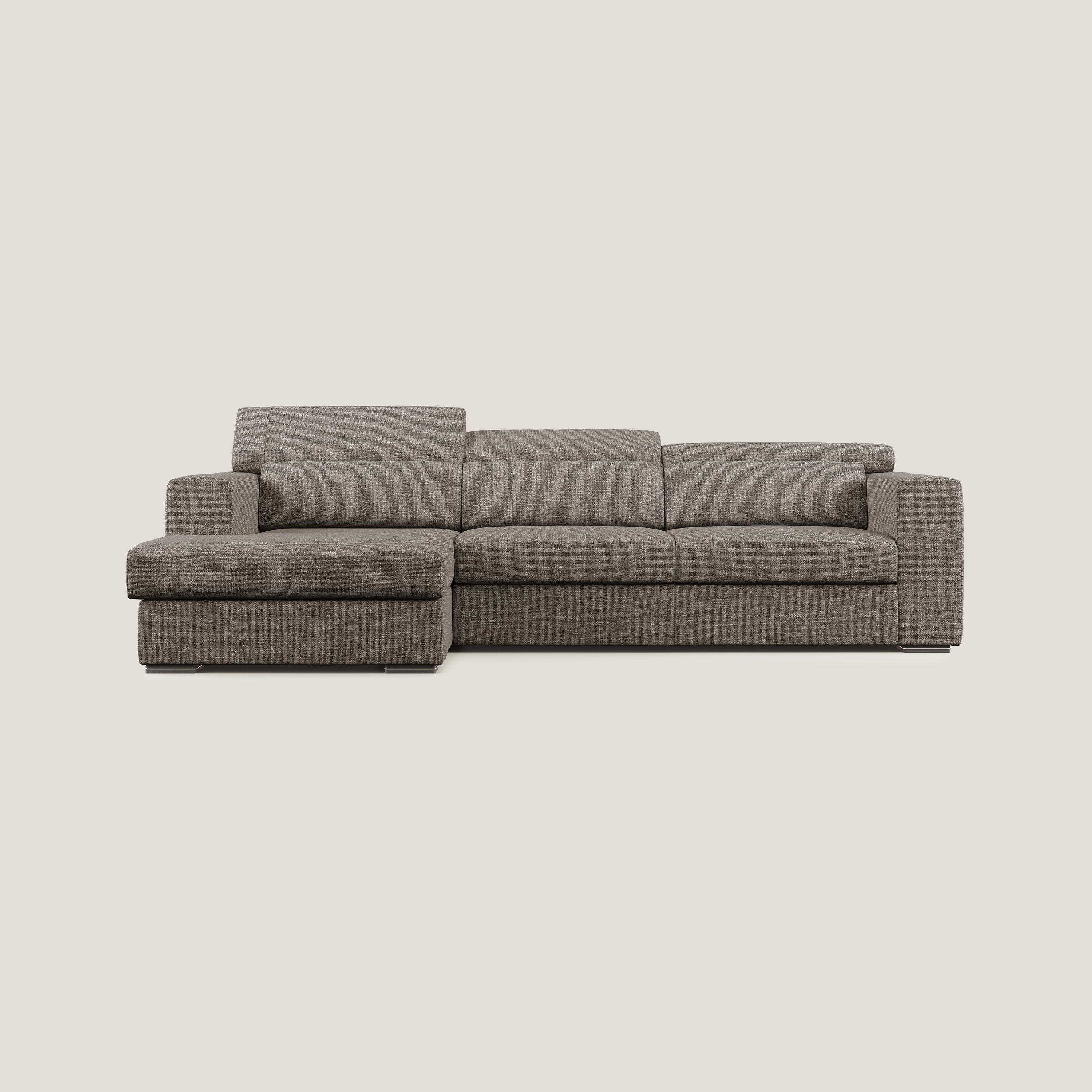 Vegas canapé d'angle avec têtières inclinables  en tissu doux imperméable T06 marron - Image 8