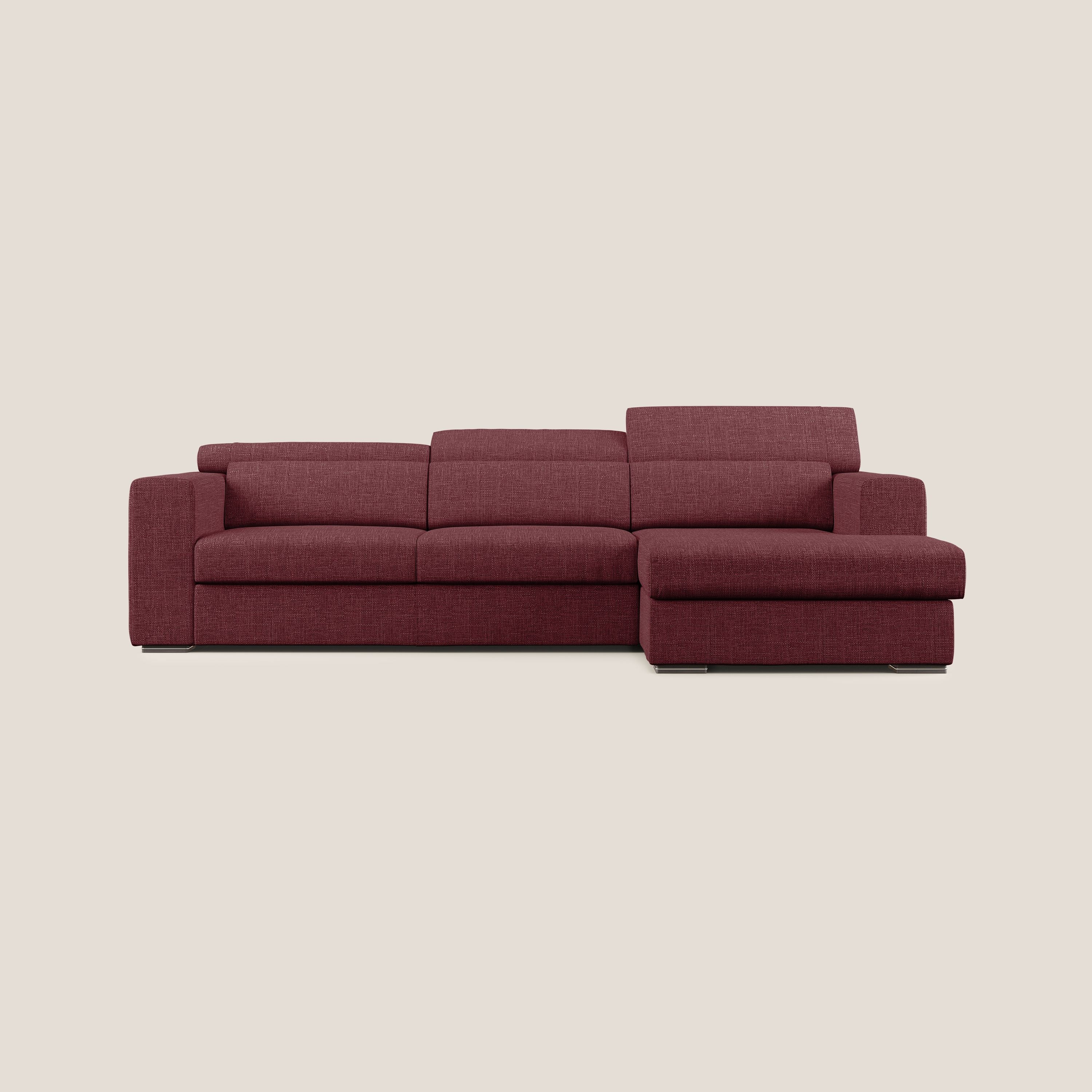 Vegas canapé d'angle avec têtières inclinables  en tissu doux imperméable T06 rouge