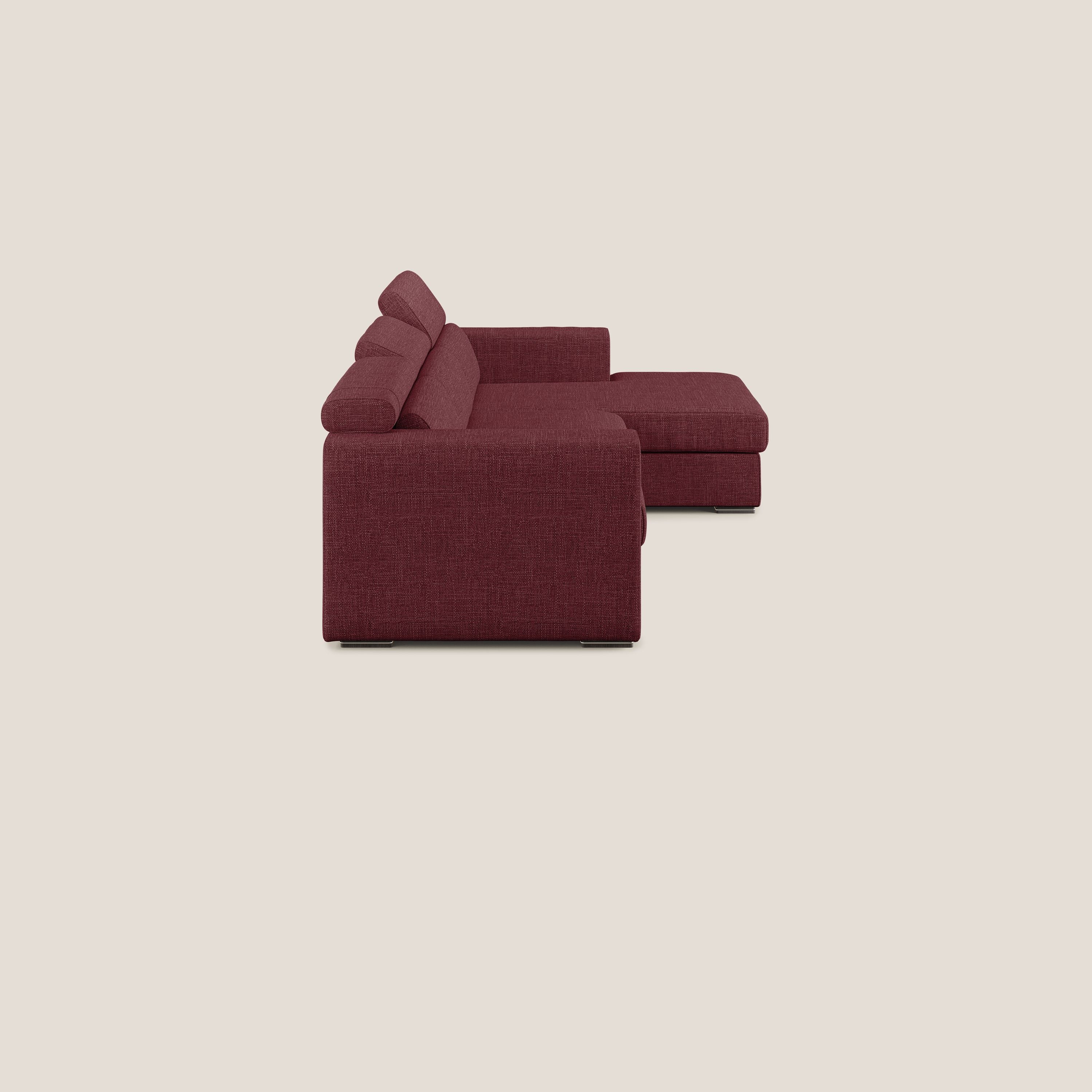 Vegas canapé d'angle avec têtières inclinables  en tissu doux imperméable T06 rouge - Image 3