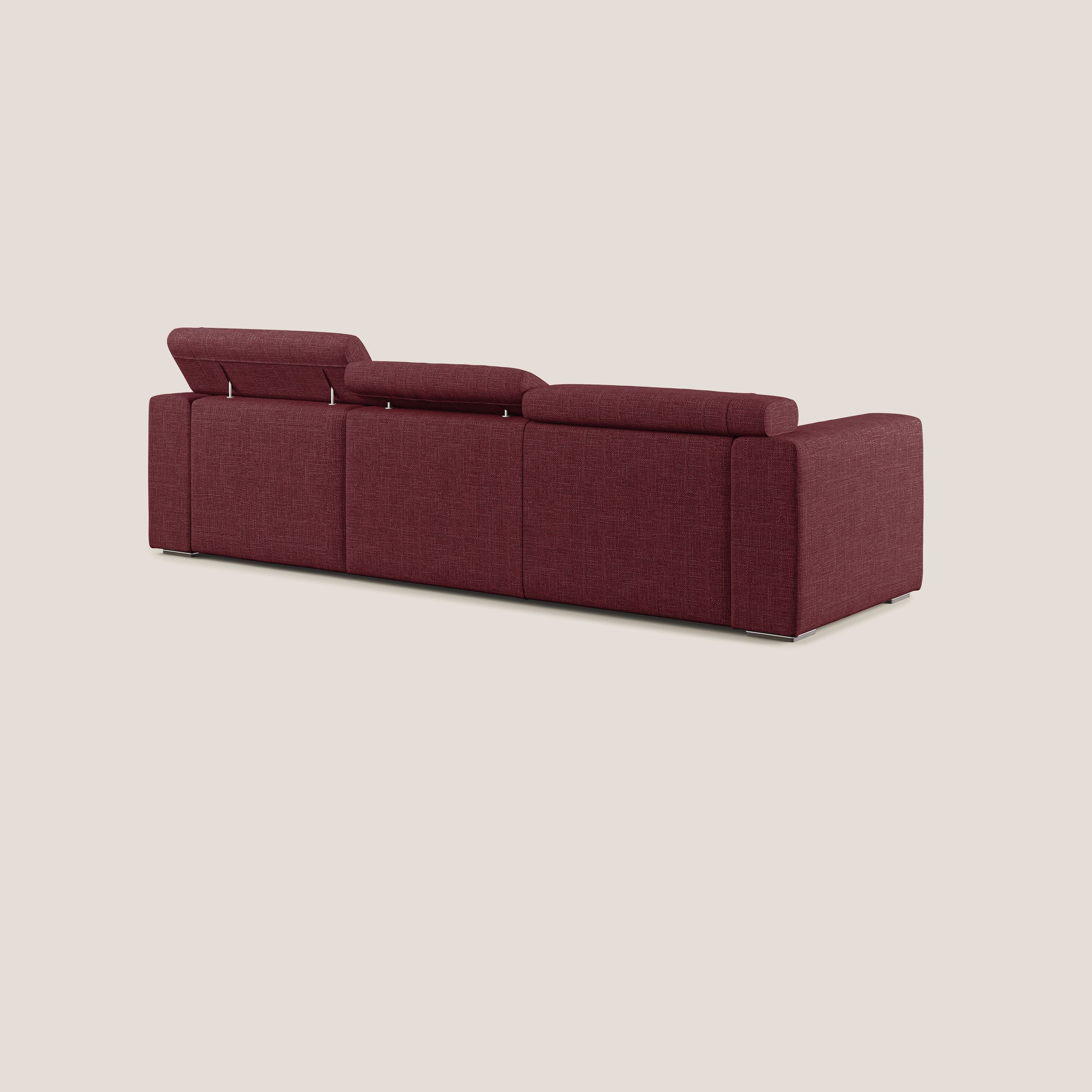 Vegas canapé d'angle avec têtières inclinables  en tissu doux imperméable T06 rouge - Image 4