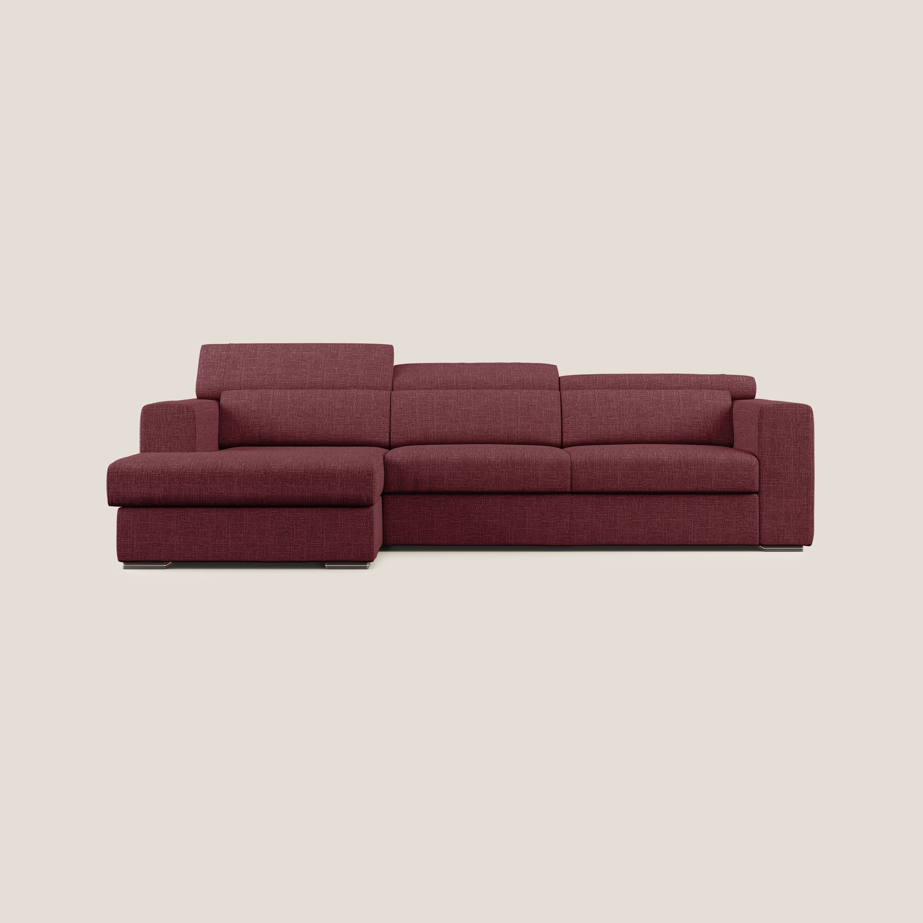 Vegas canapé d'angle avec têtières inclinables  en tissu doux imperméable T06 rouge - Image 8