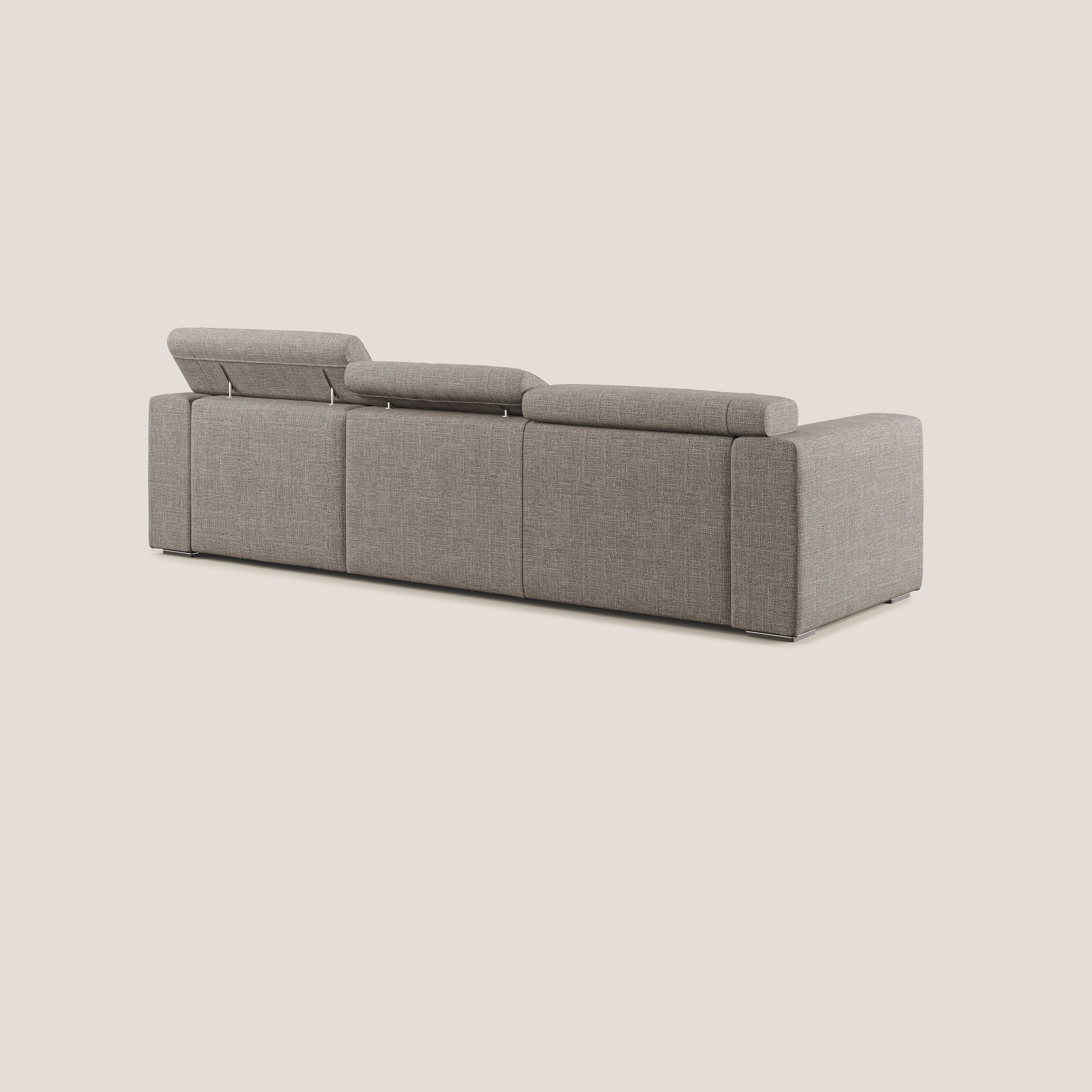 Vegas canapé d'angle avec têtières inclinables  en tissu doux imperméable T06 Taupe tortora - Image 4