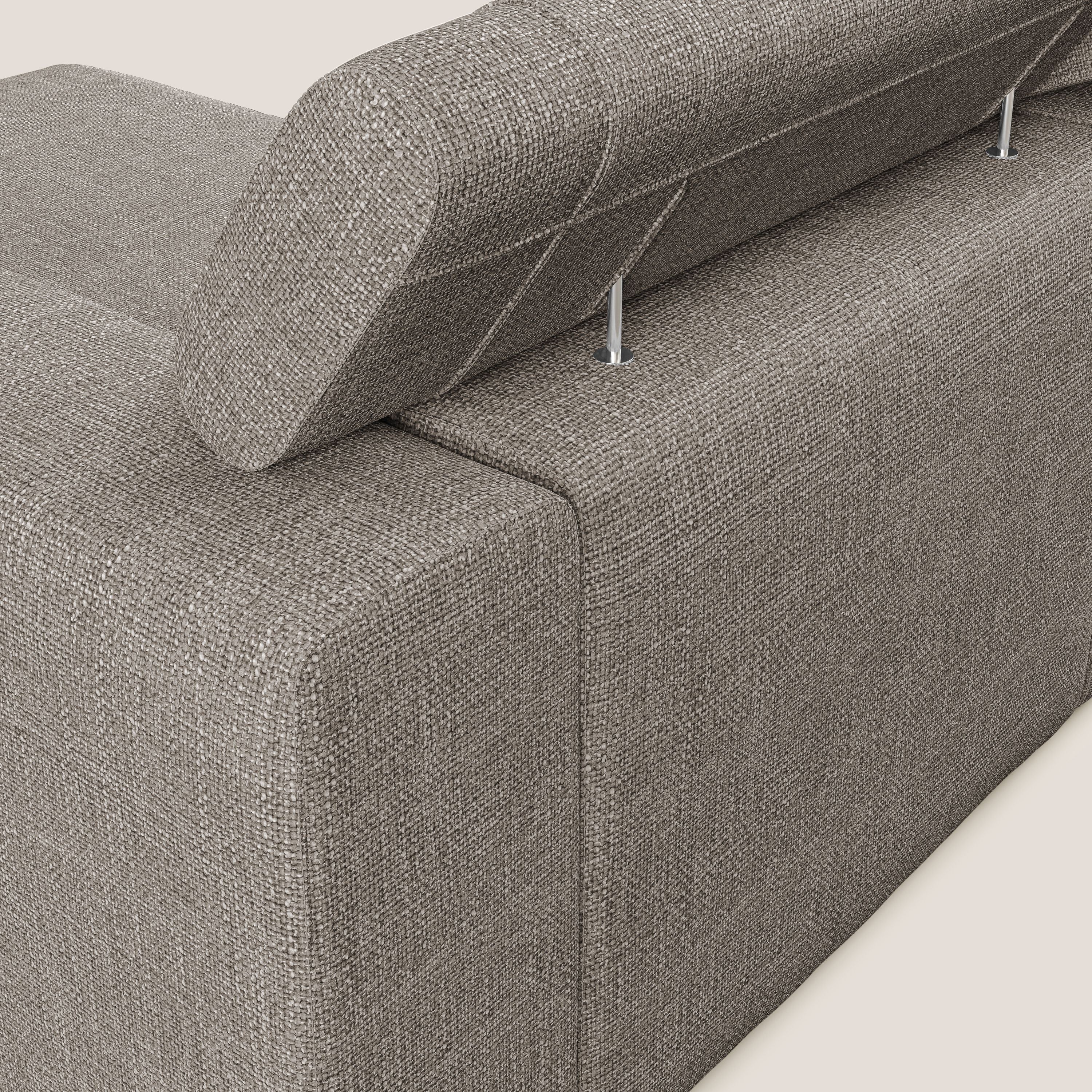 Vegas canapé d'angle avec têtières inclinables  en tissu doux imperméable T06 Taupe tortora - Image 6