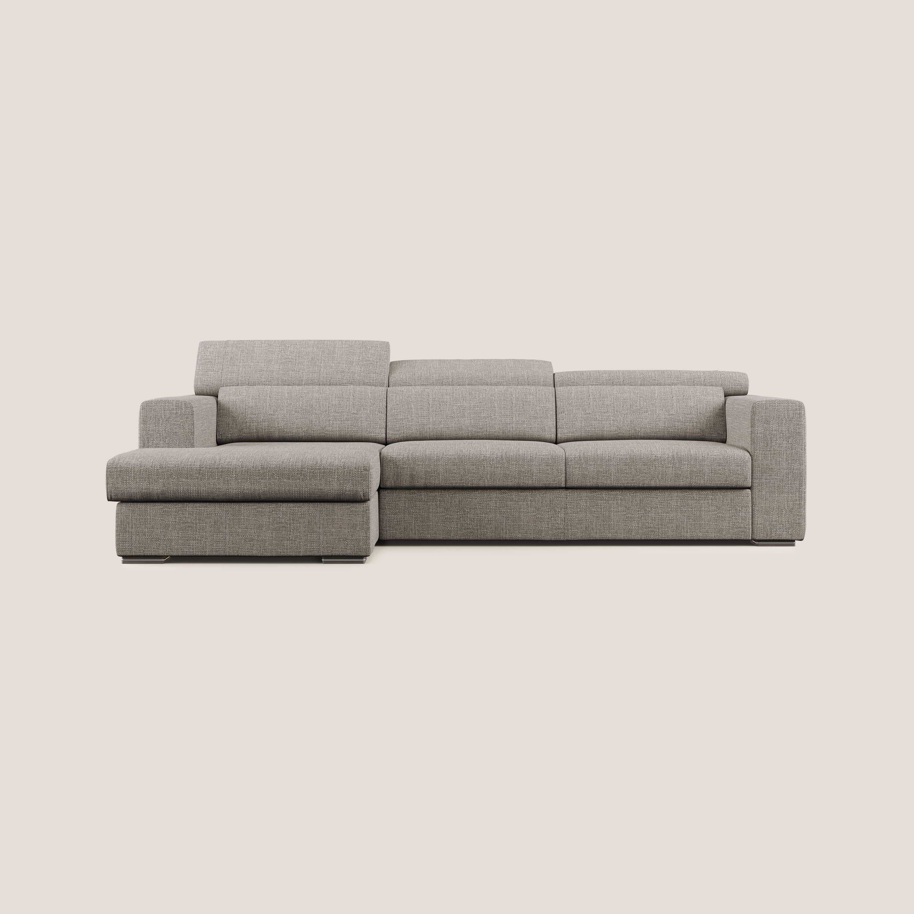 Vegas canapé d'angle avec têtières inclinables  en tissu doux imperméable T06 Taupe tortora - Image 8