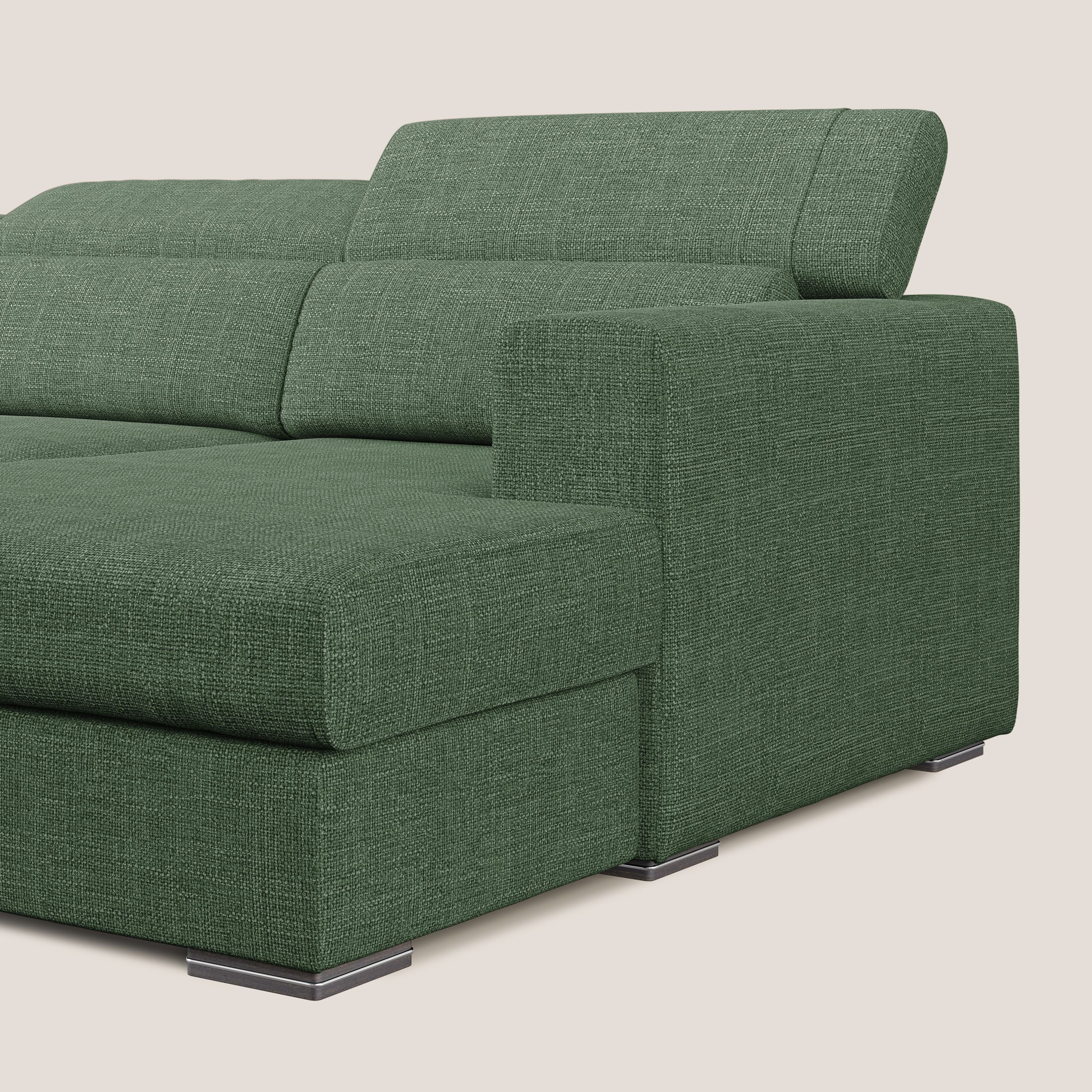 Vegas canapé d'angle avec têtières inclinables  en tissu doux imperméable T06 vert - Image 7