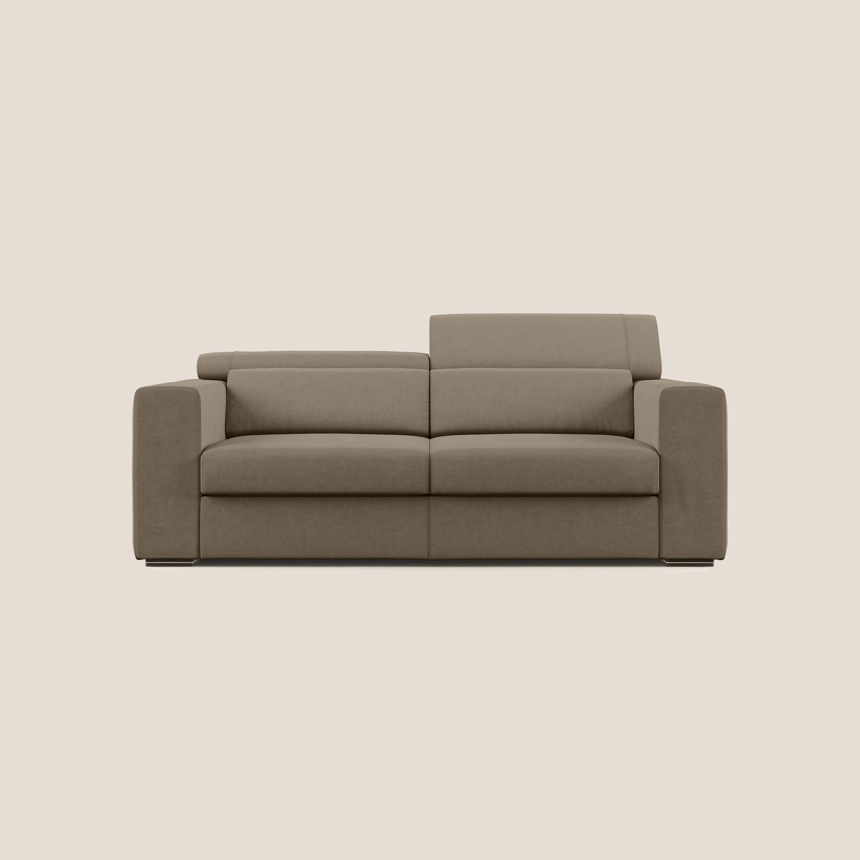 Vegas canapé  avec têtières inclinables en microfibre imperméable T11 marron