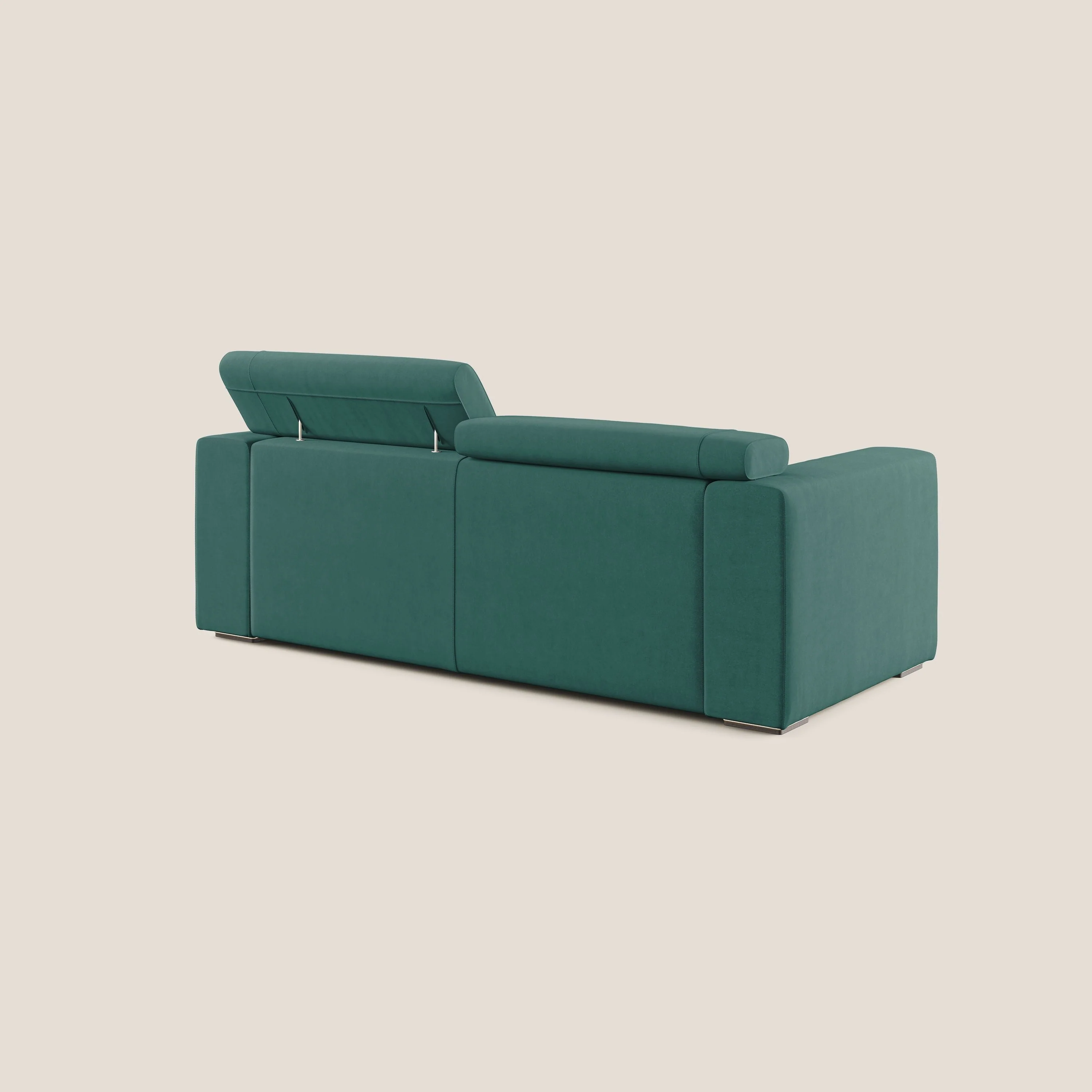 Vegas canapé  avec têtières inclinables en microfibre imperméable T11 bleu canard - Image 4