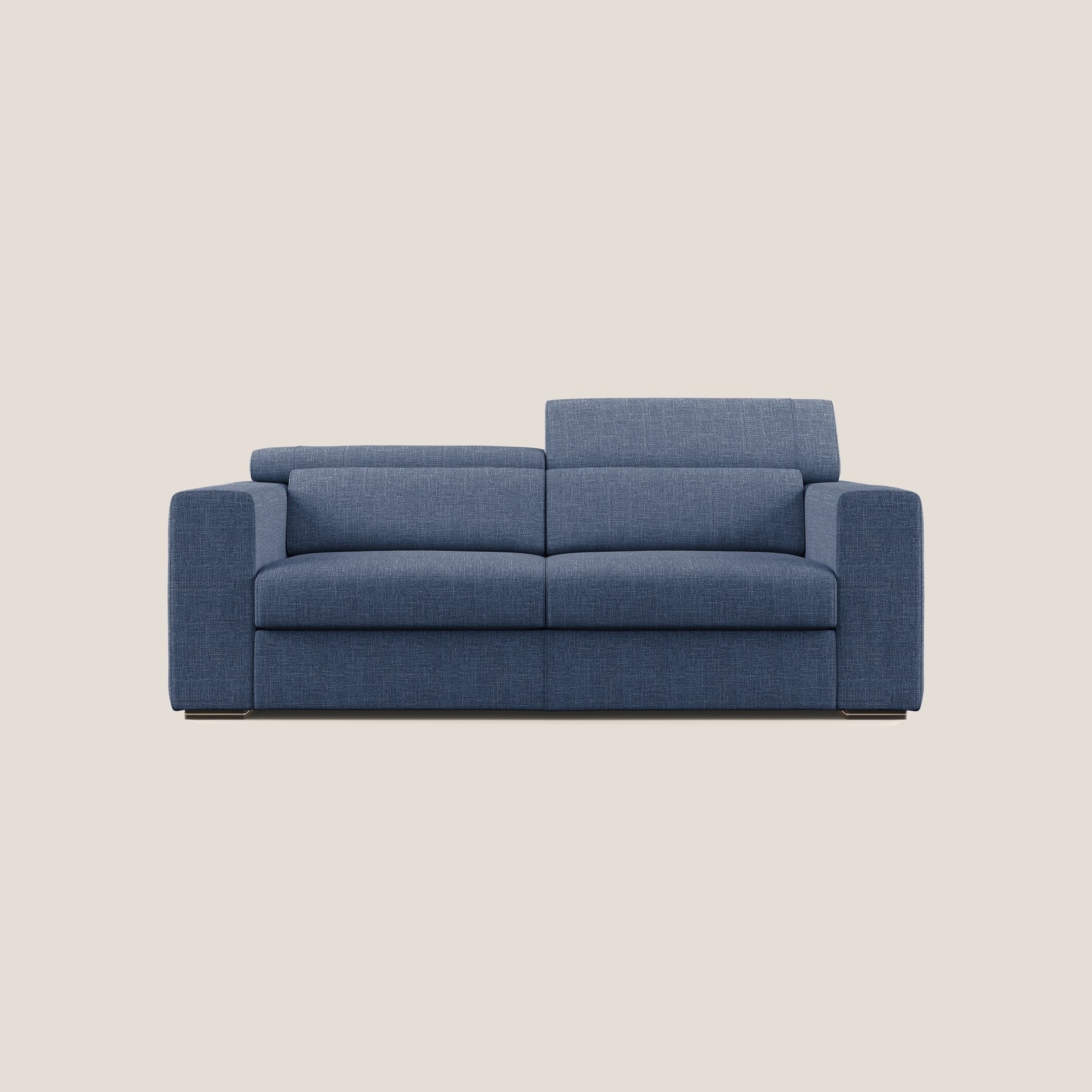 Vegas canapé avec têtières inclinables en tissu doux imperméable T06 bleu