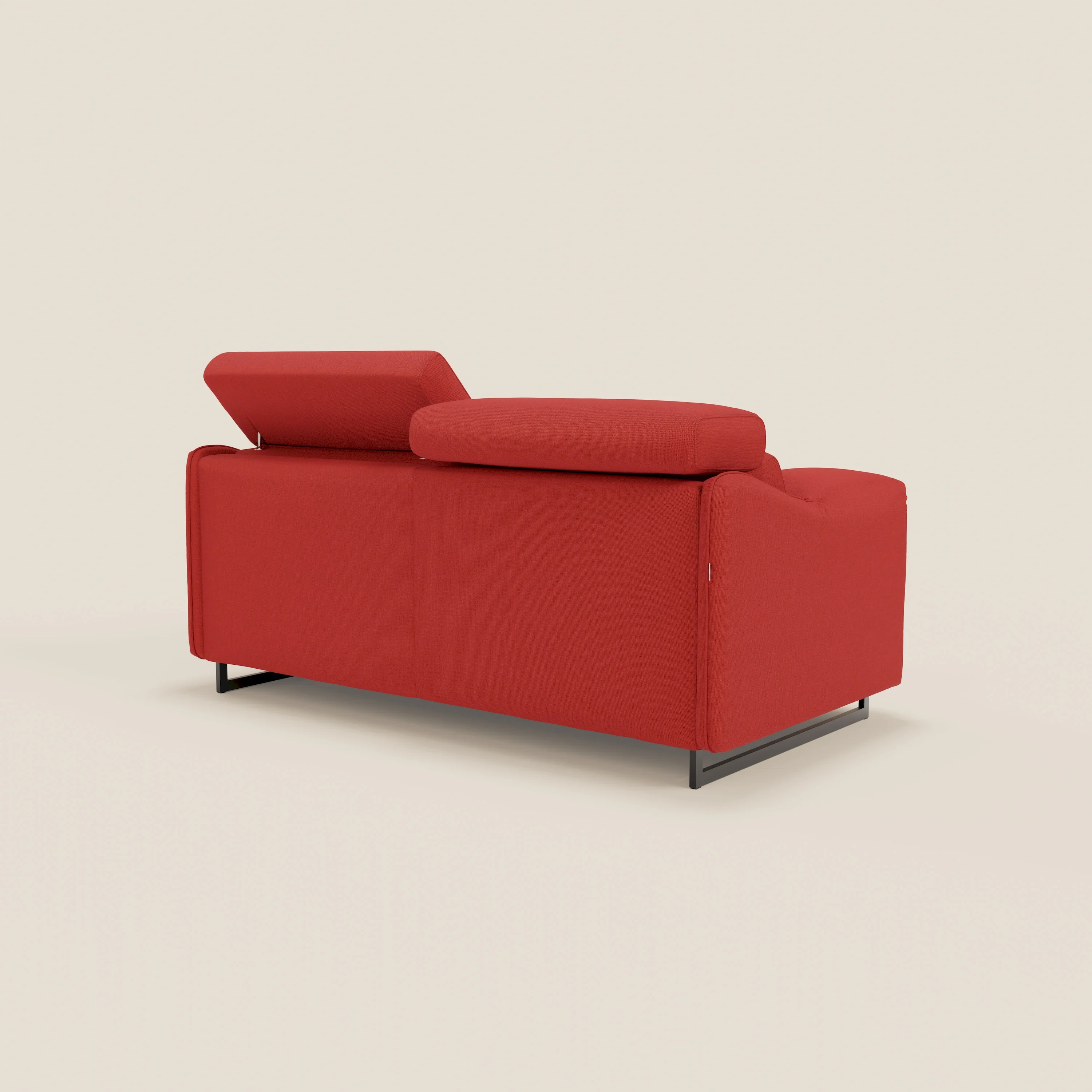Violetta Canapé convertible matelas H18 cm - têtières réglables et accoudoirs amovibles en tissu imperméable T13 rouge - Image 8