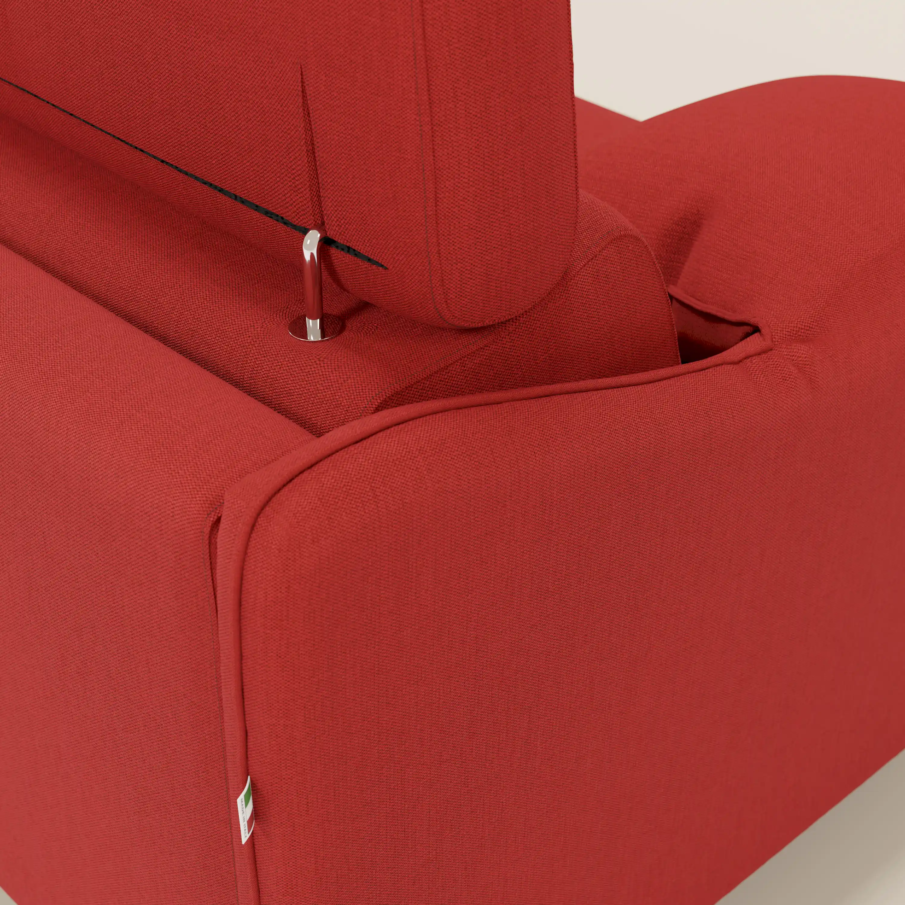 Violetta CanapĂ© d'angle convertible avec chaise longue coffre, tĂȘtiĂšres et matelas 18cm en tissu impermĂ©able T13 rouge - Image 9