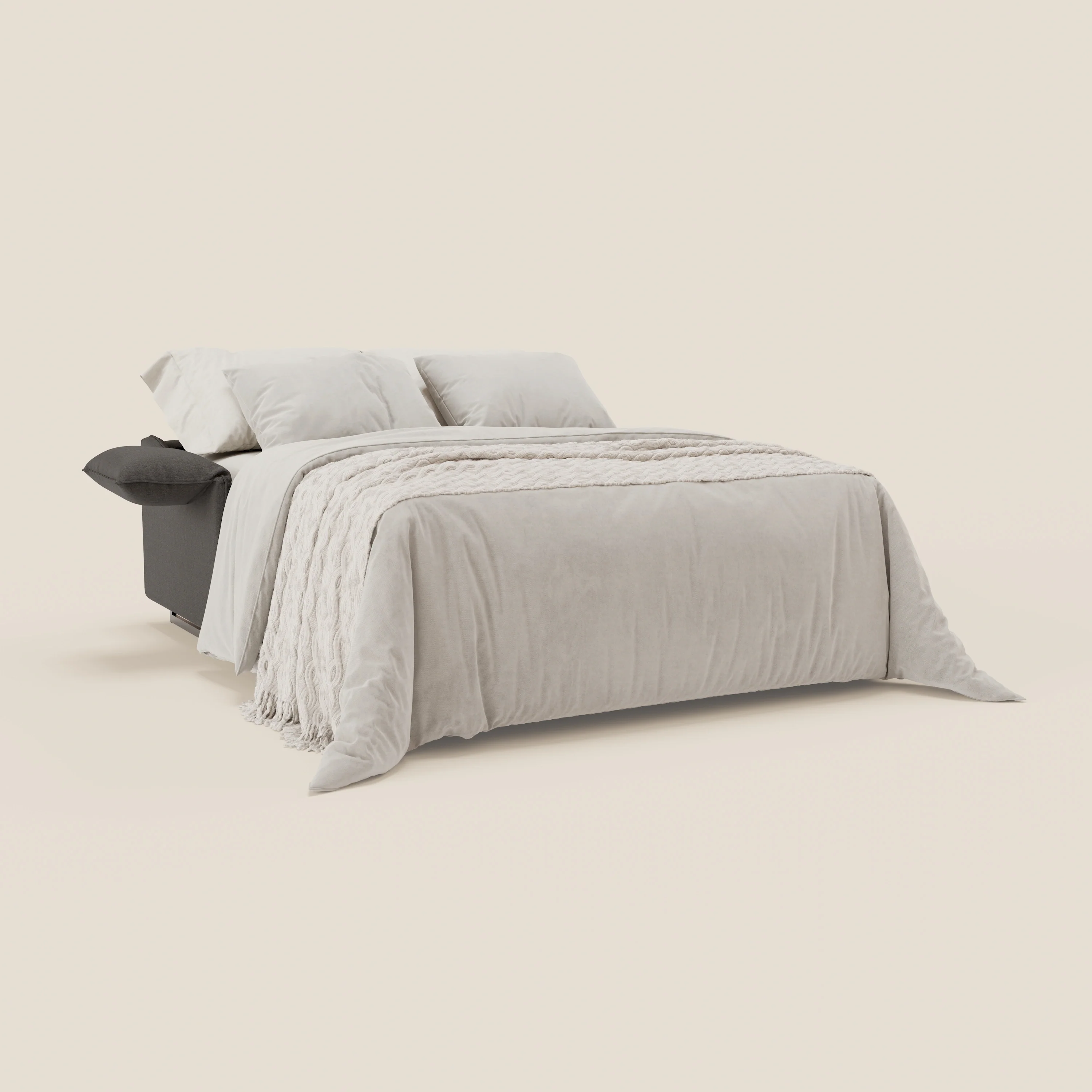 Violetta CanapĂ© convertible matelas H18 cm - tĂȘtiĂšres rĂ©glables et accoudoirs amovibles en tissu impermĂ©able T13 anthracite - Image 2
