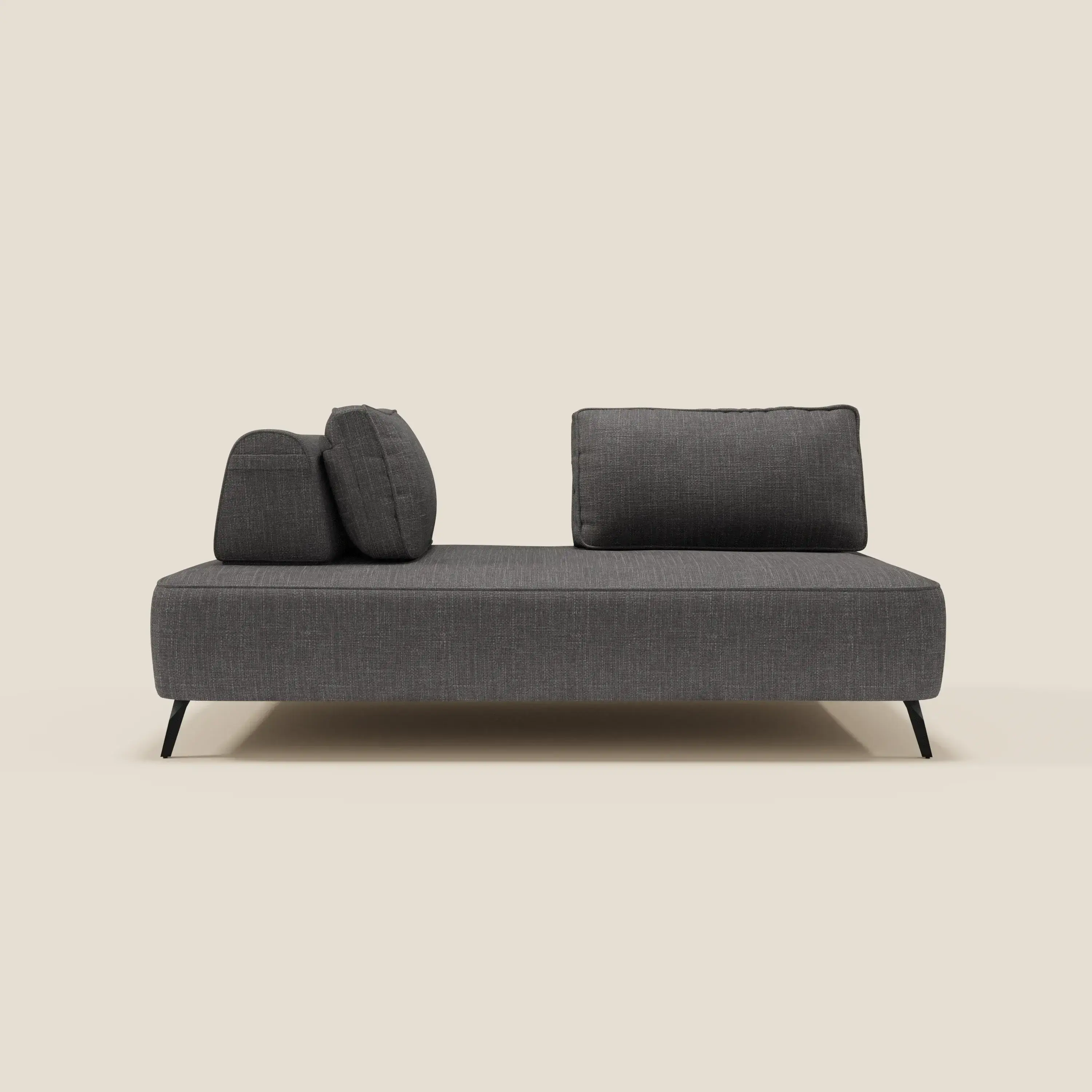 Volta Canapé modulable avec dossiers amovibles en tissu chenillé T06 anthracite