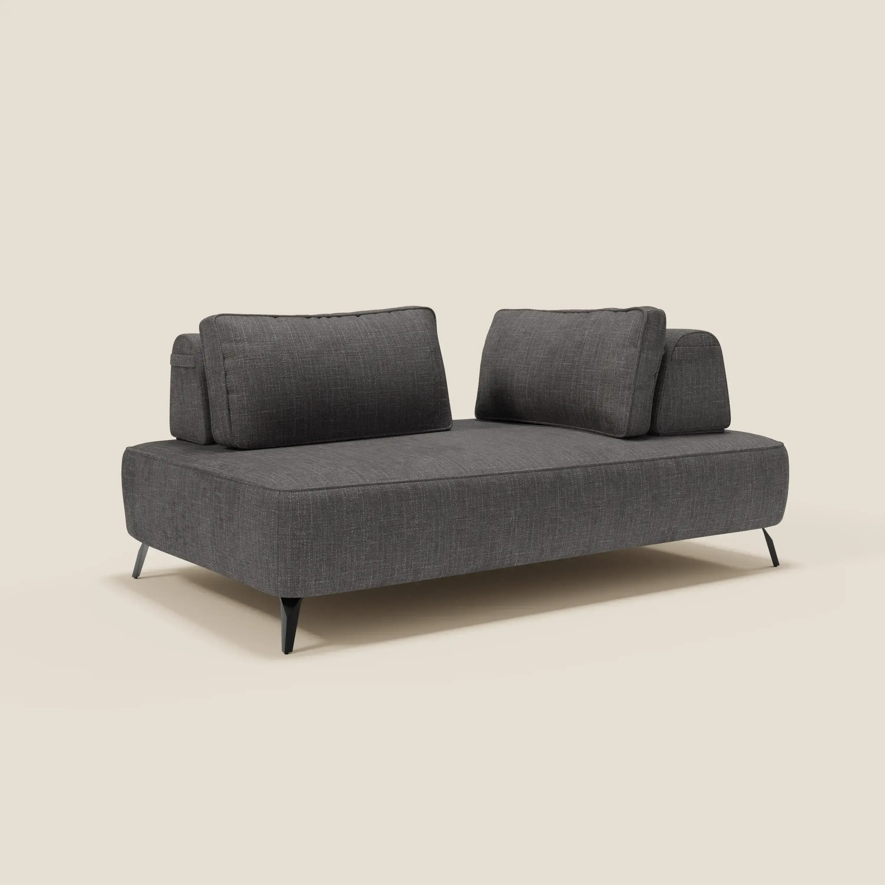 Volta Canapé modulable avec dossiers amovibles en tissu chenillé T06 anthracite - Image 2