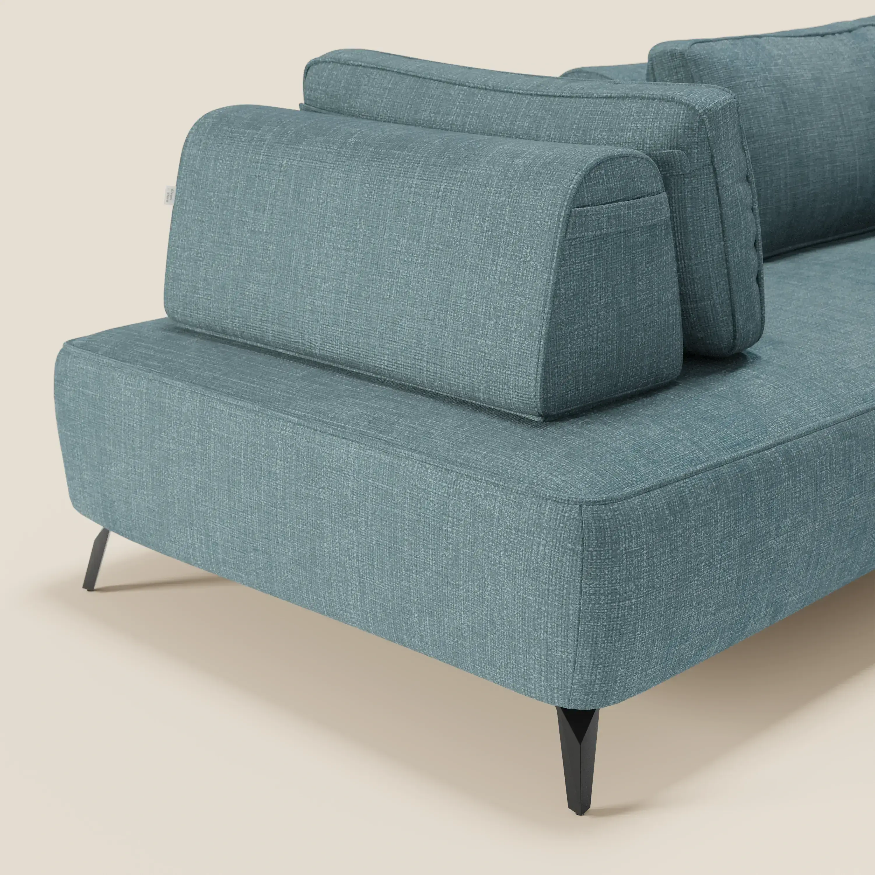 Volta Canapé modulable avec dossiers amovibles en tissu chenillé T06 bleu ciel - Image 3