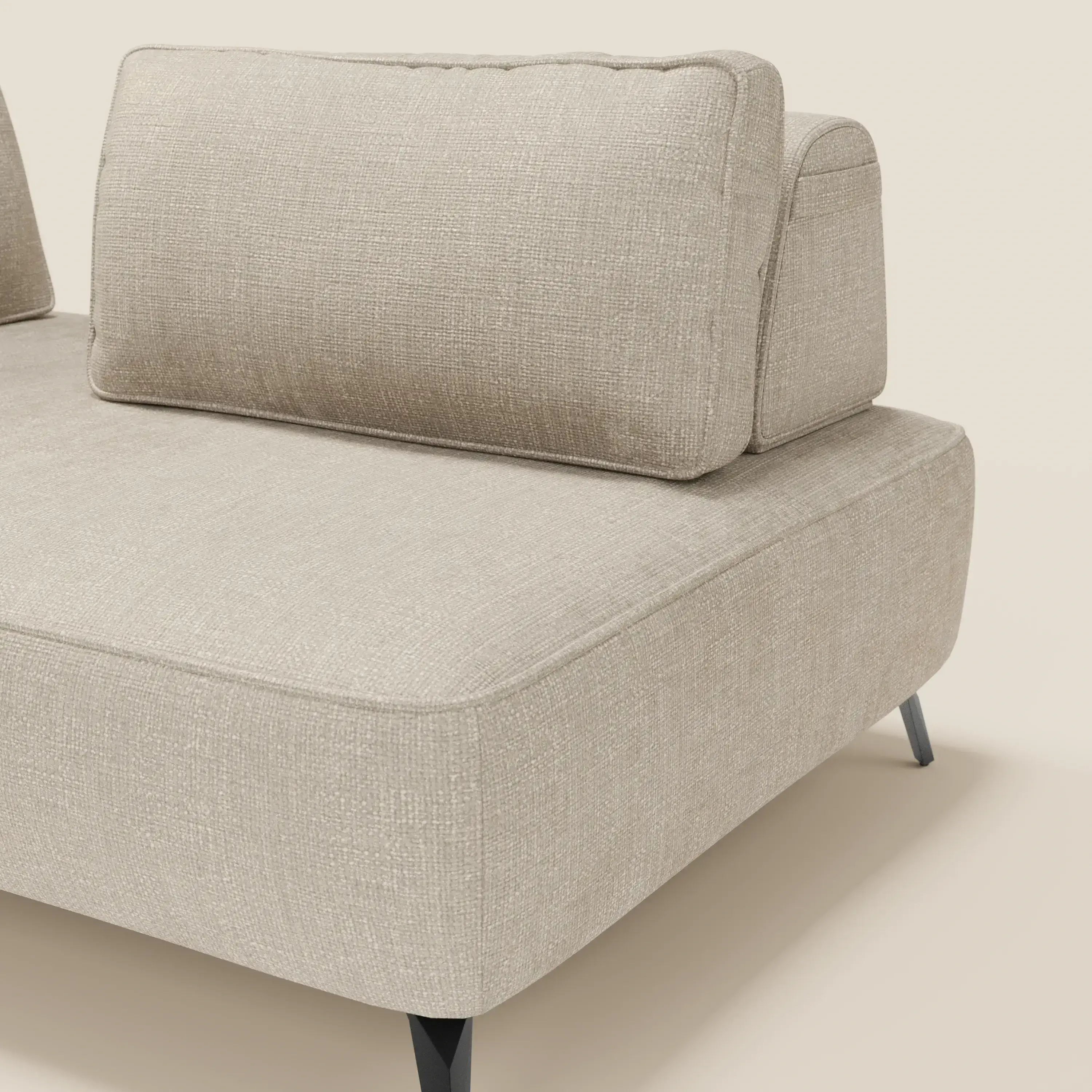 Volta Canapé modulable avec dossiers amovibles en tissu chenillé T06 crème - Image 5