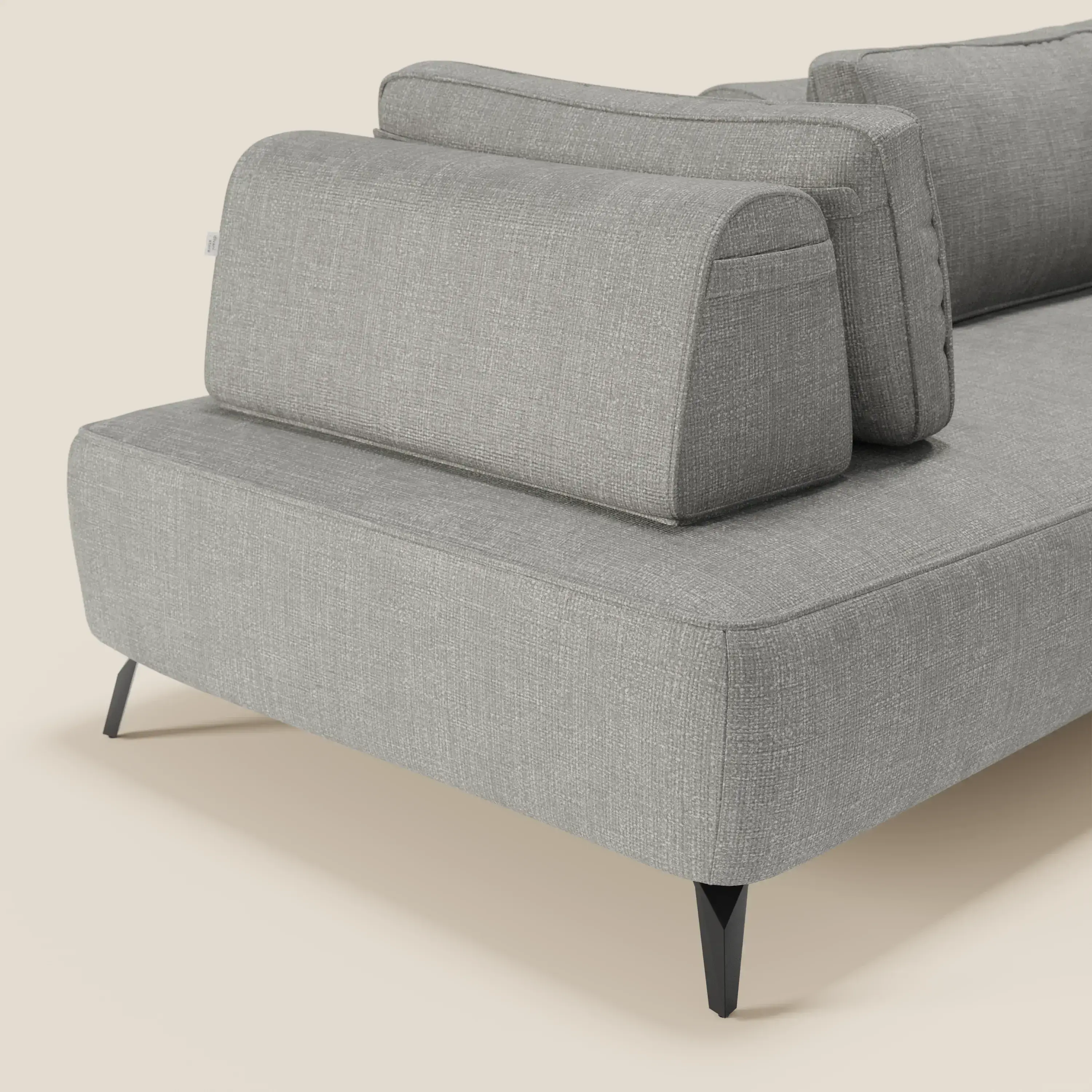 Volta Canapé modulable avec dossiers amovibles en tissu chenillé T06 gris - Image 3