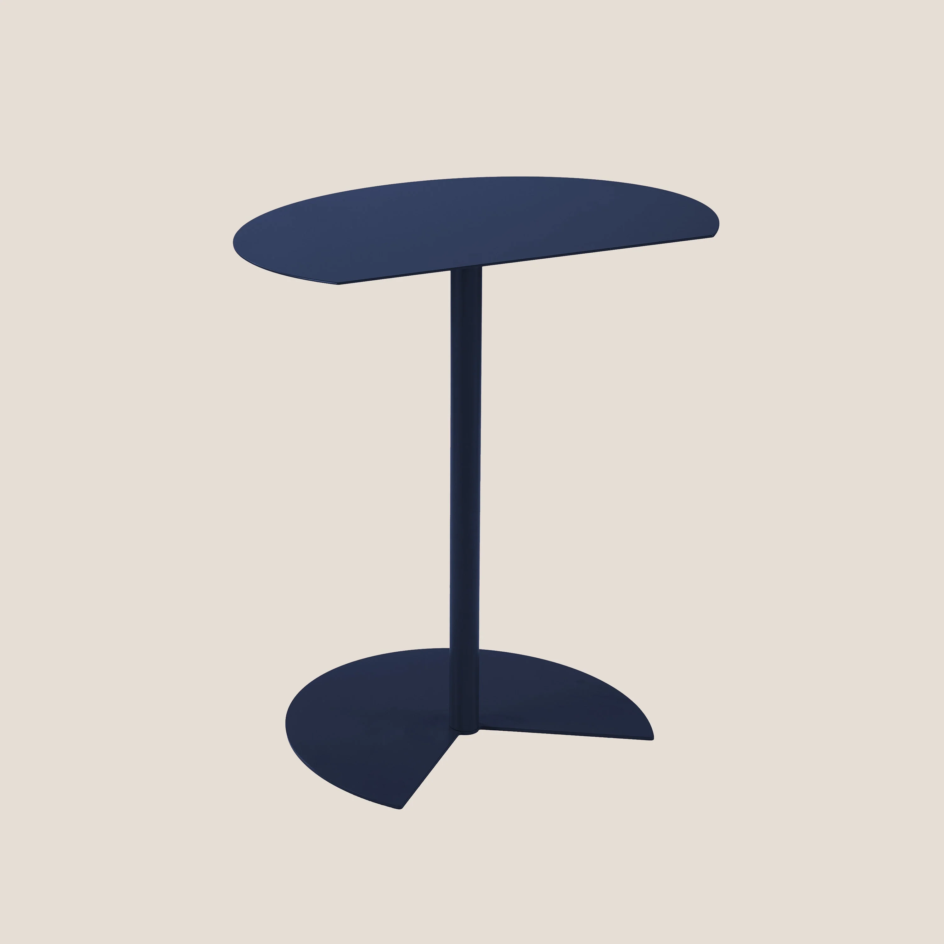 Way table haute semi-ronde pour salon et extérieur bleu marine