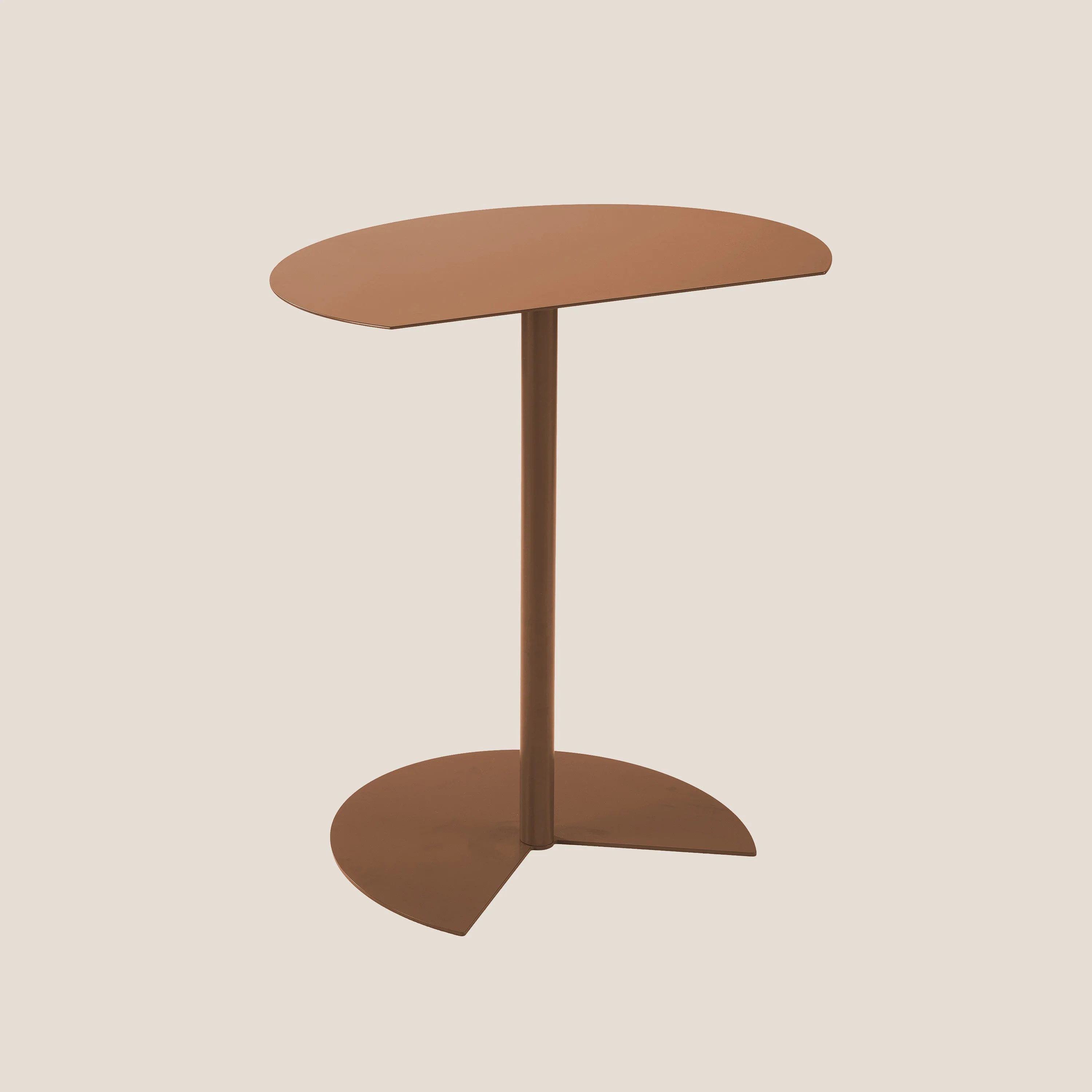 Way table haute semi-ronde pour salon et extérieur cuivre