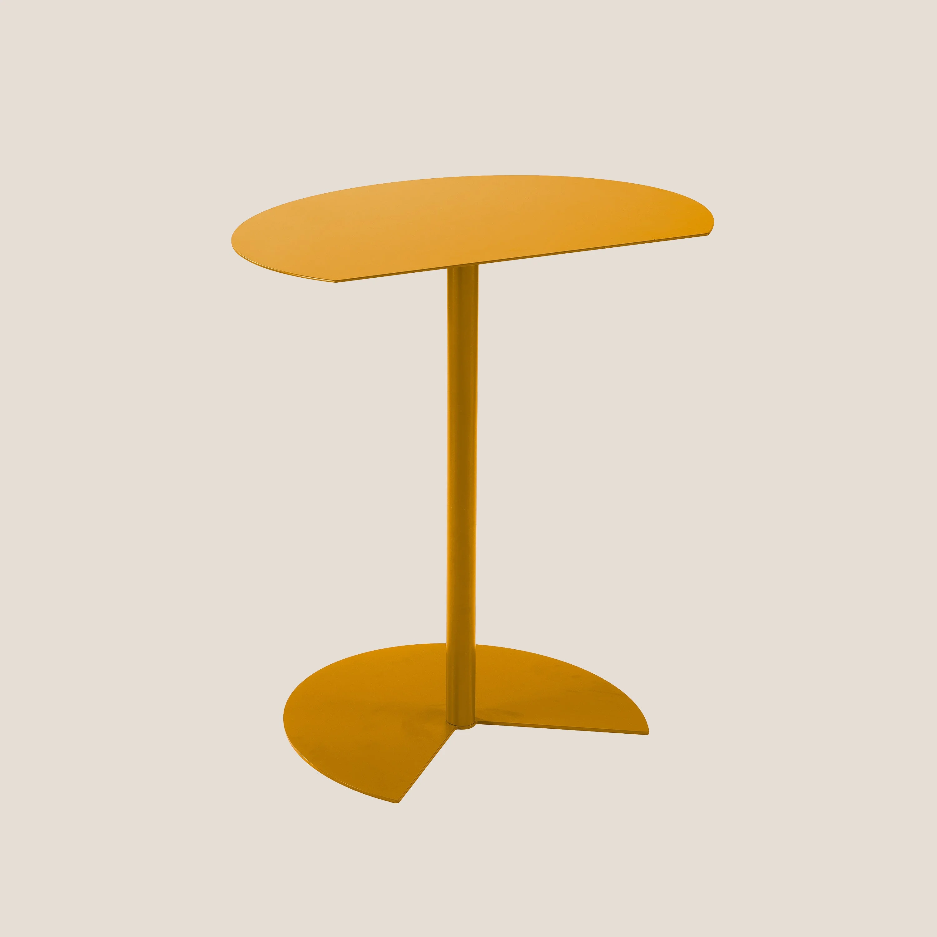 Way table haute semi-ronde pour salon et extérieur jaune