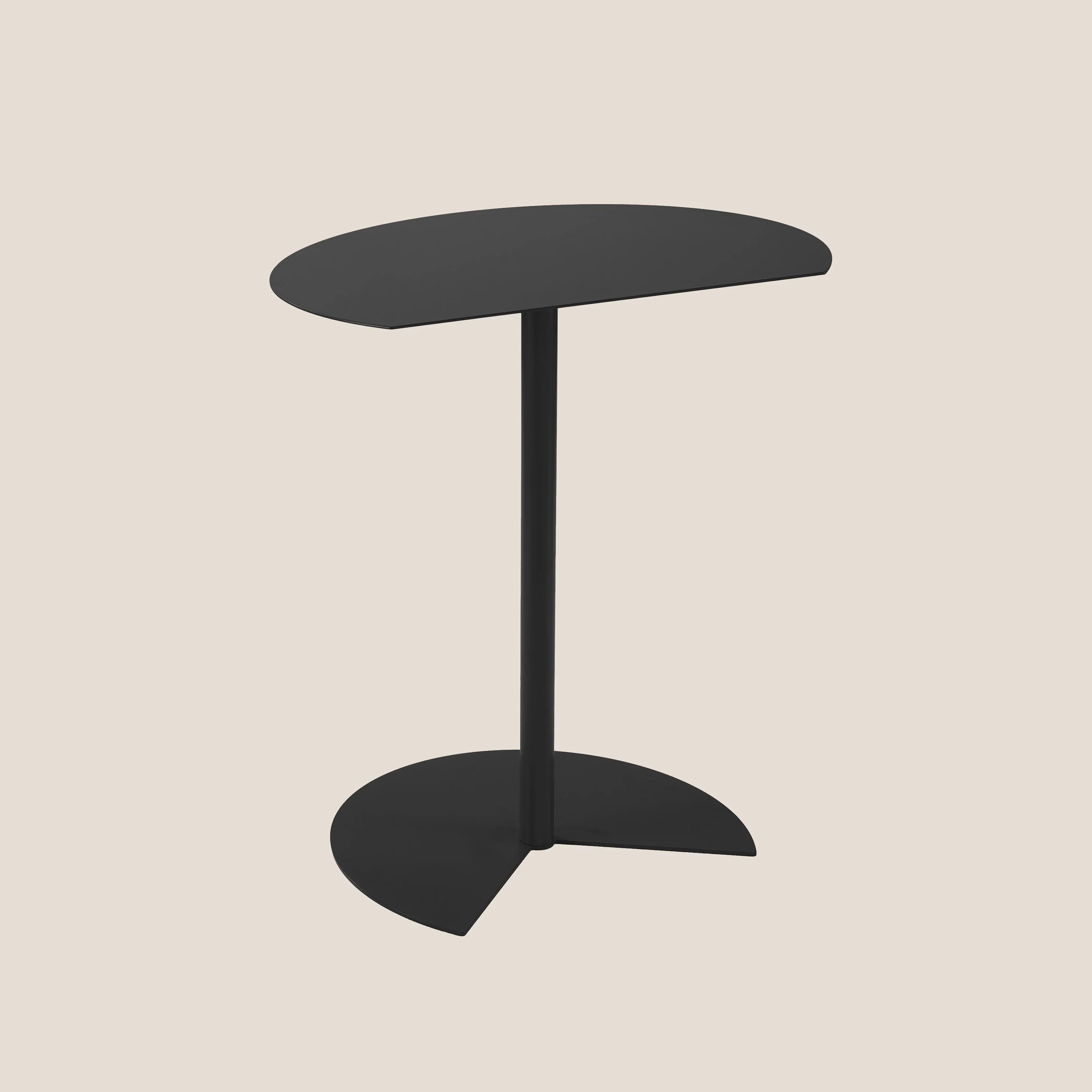 Way table haute semi-ronde pour salon et extérieur noir