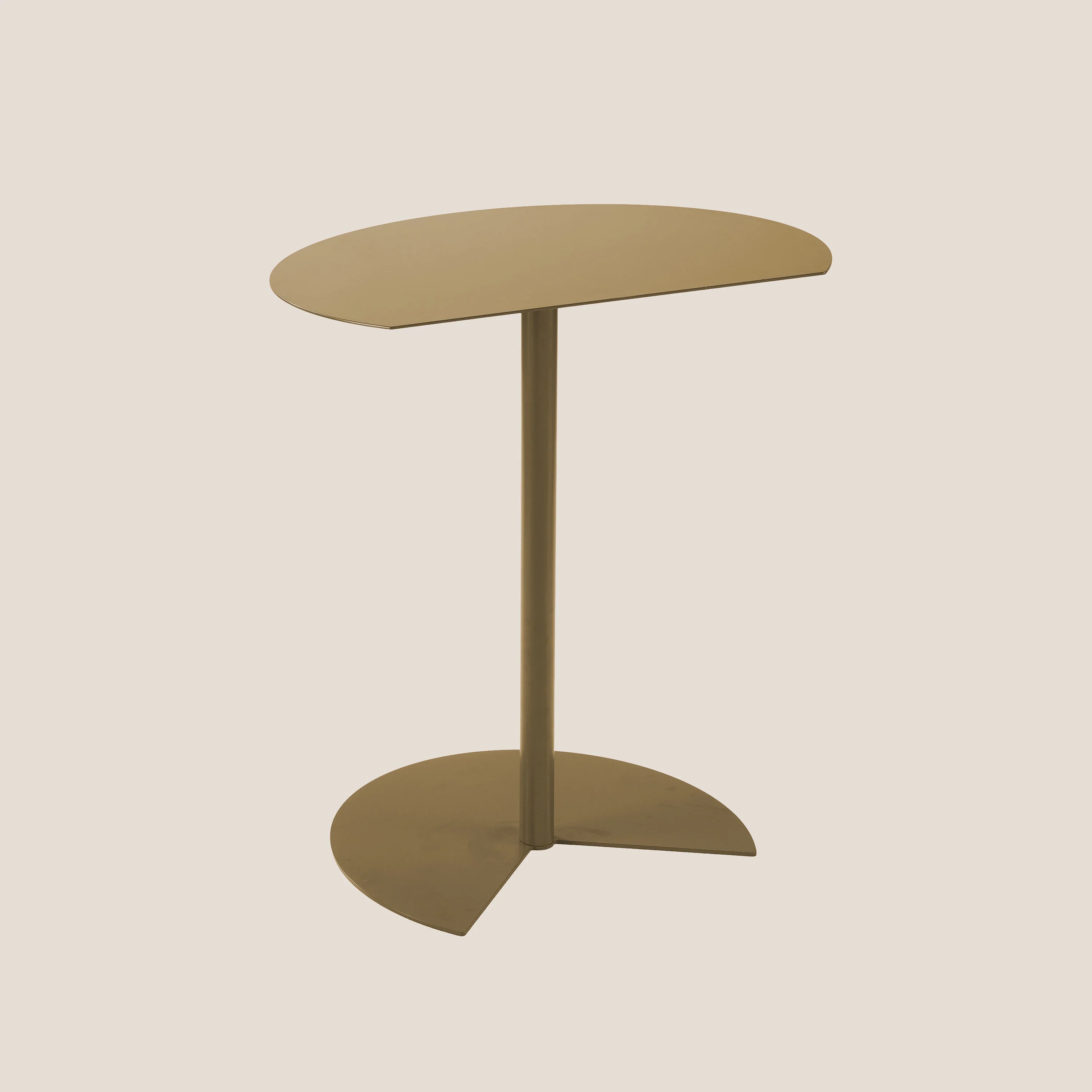 Way table haute semi-ronde pour salon et extérieur or